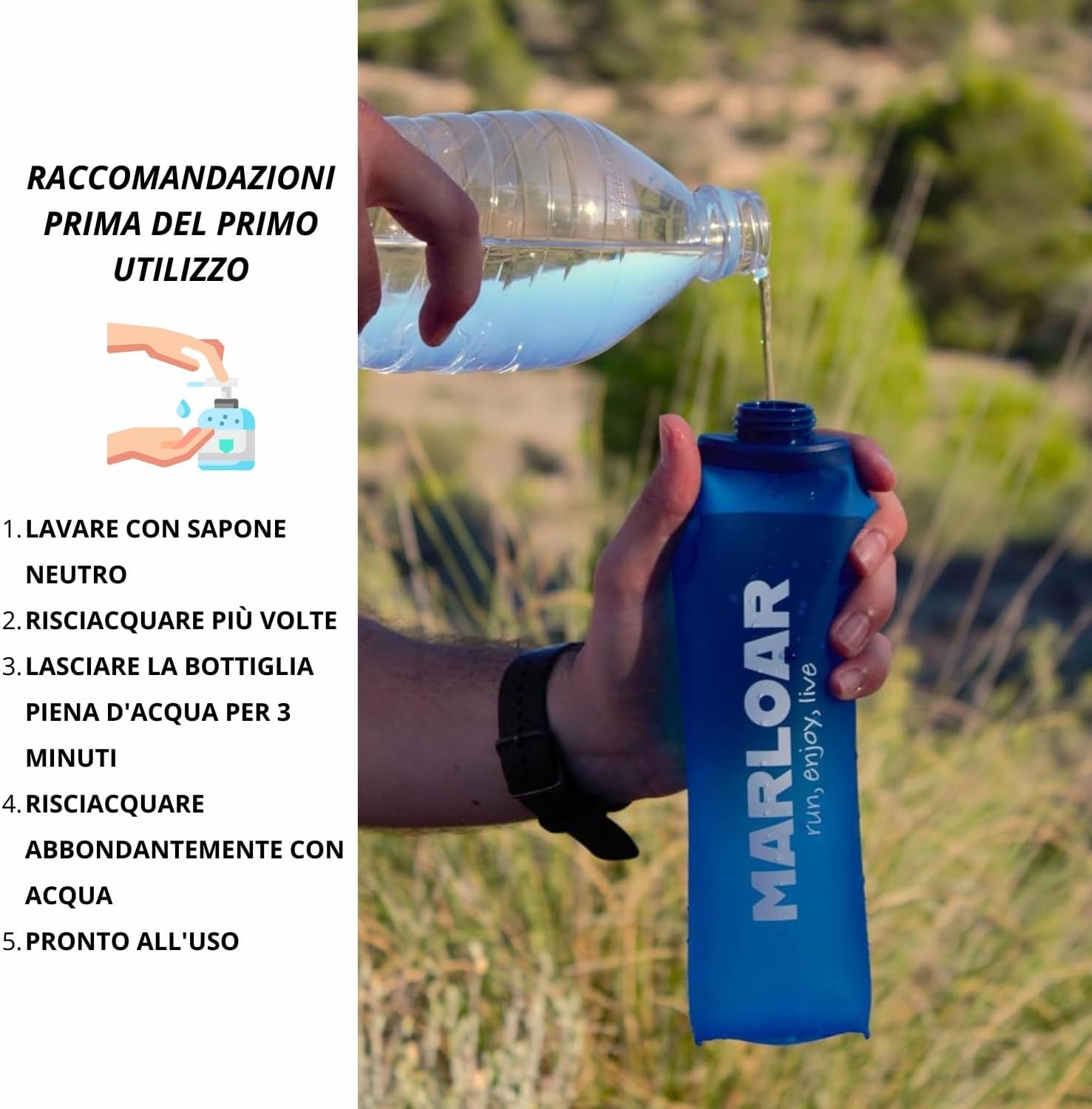 Borraccia Morbida Soft Flask 500ml, Blu (2 unità) - immagine 4