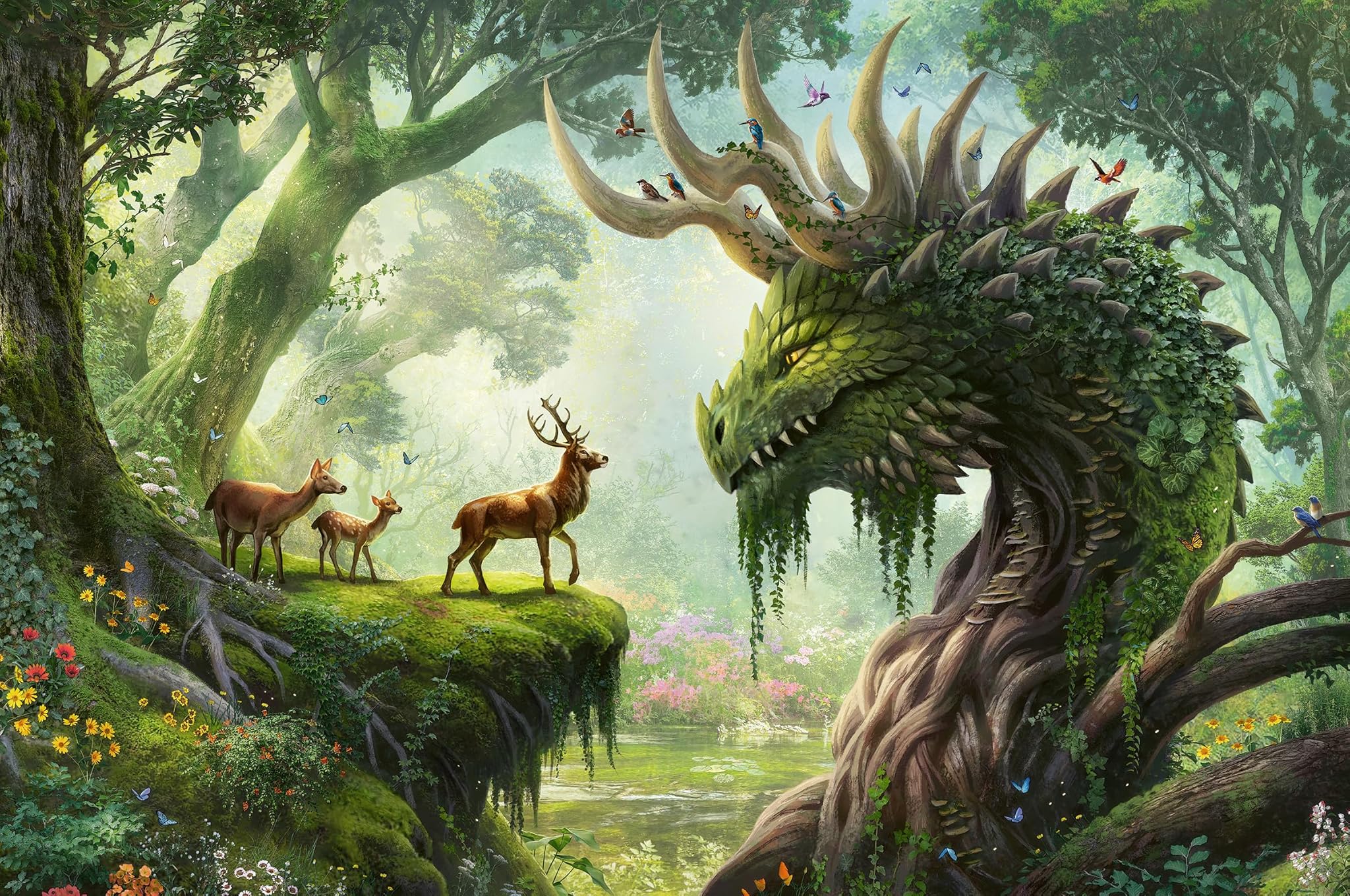 Ravensburger Puzzle Drago nel Bosco 3000 Pezzi