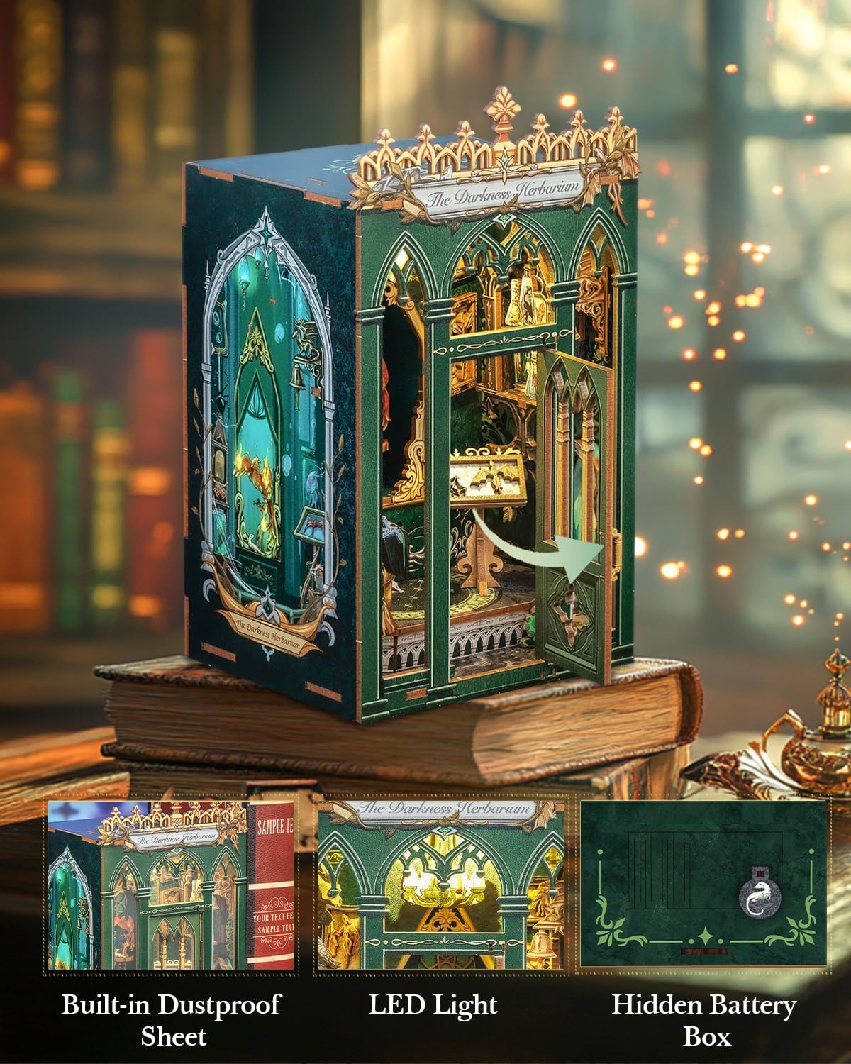 CUTEBEE Kit Booknook - Casa delle Bambole Miniatura Fai da Te - immagine 3