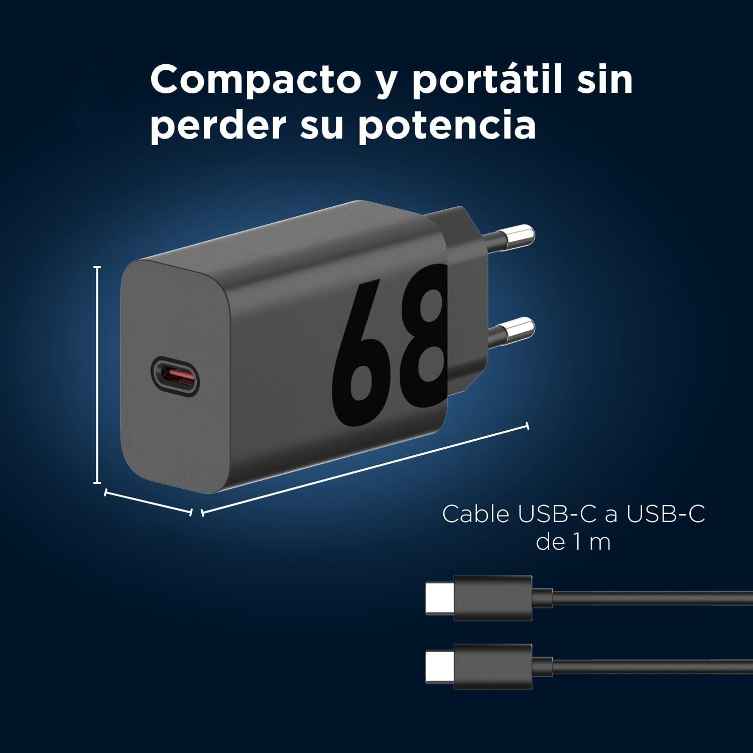 Caricatore Rapido 68W per Motorola Moto con Cavo USB-C 1M - immagine 3