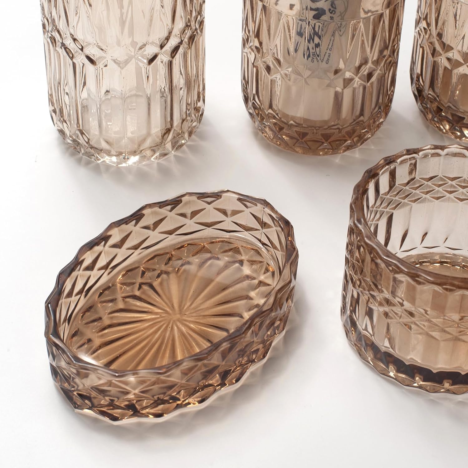 Ivailex Set 5 Accessori Bagno in Vetro Marrone - immagine 7