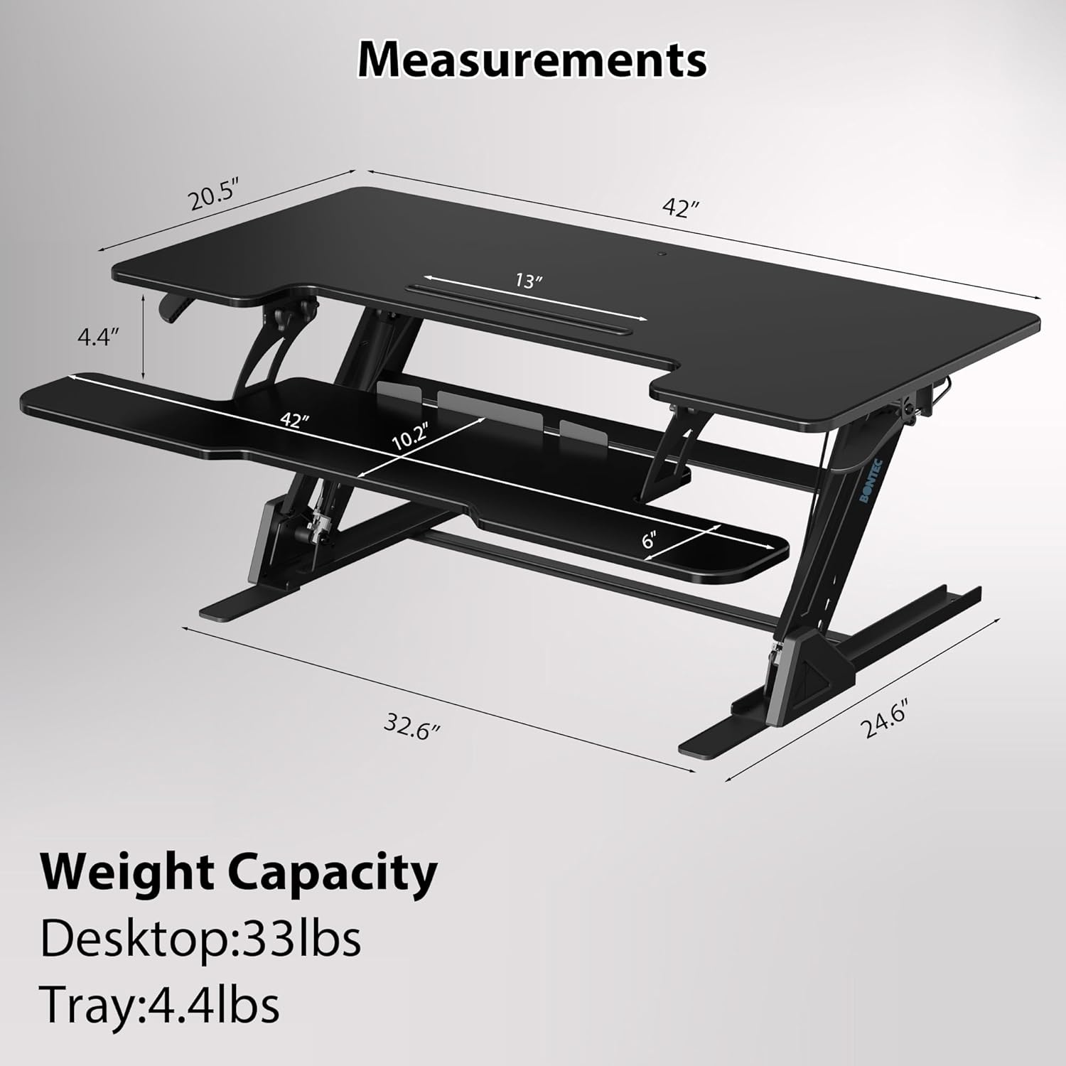 Bontec Scrivania Regolabile in Altezza 107x52,2cm - immagine 3