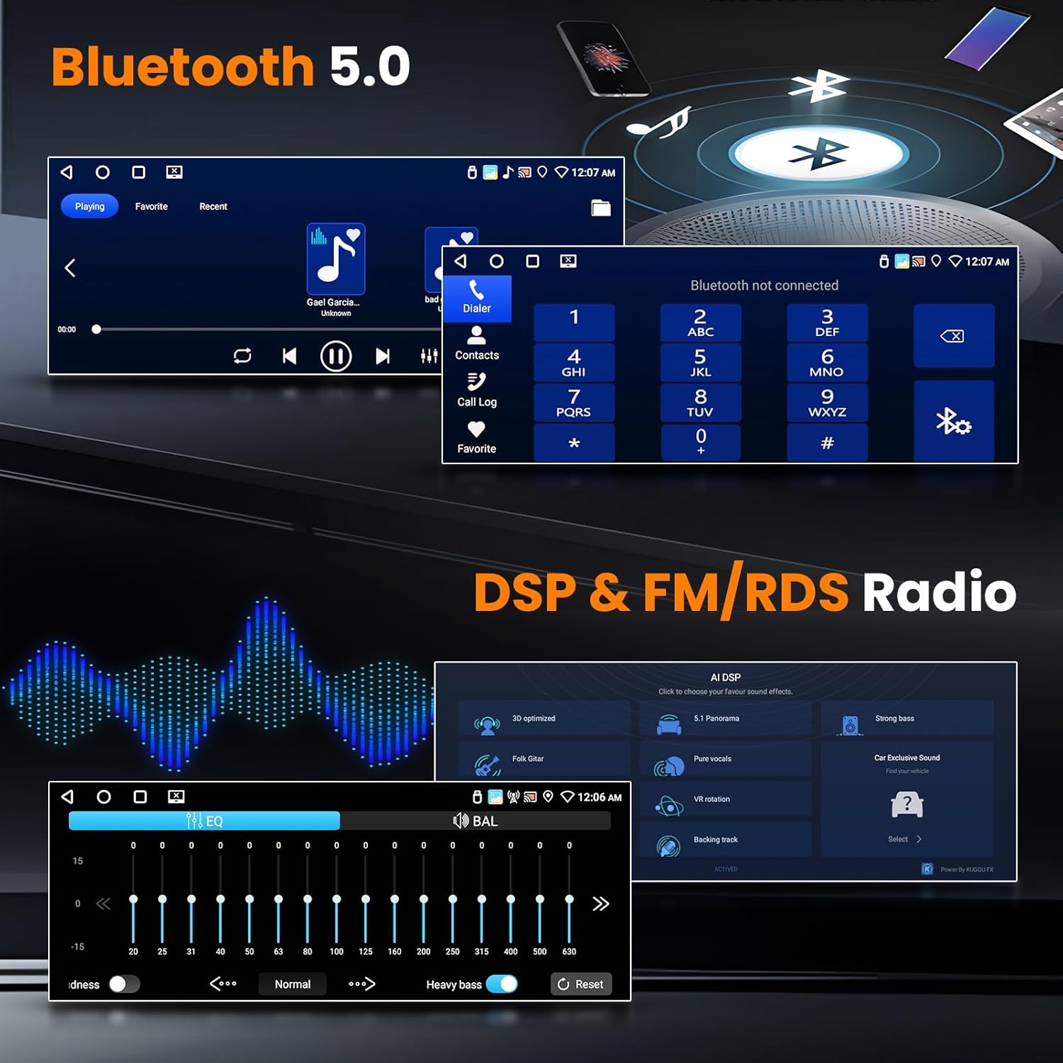 Fuluku 1 Din Android Autoradio 6.9" con Wireless Carplay - immagine 4