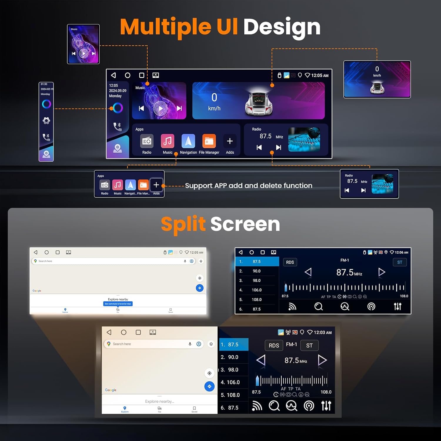 Fuluku 1 Din Android Autoradio 6.9" con Wireless Carplay - immagine 5