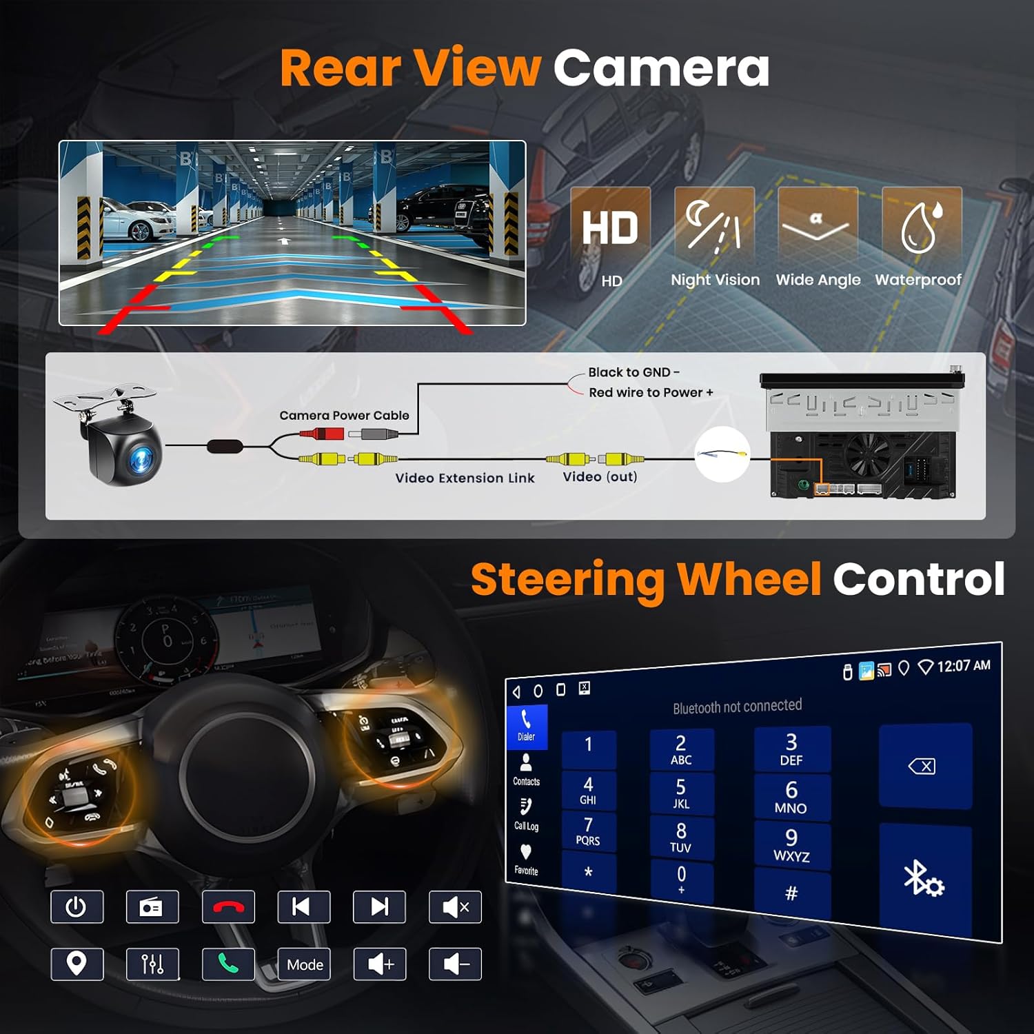 Fuluku 1 Din Android Autoradio 6.9" con Wireless Carplay - immagine 6