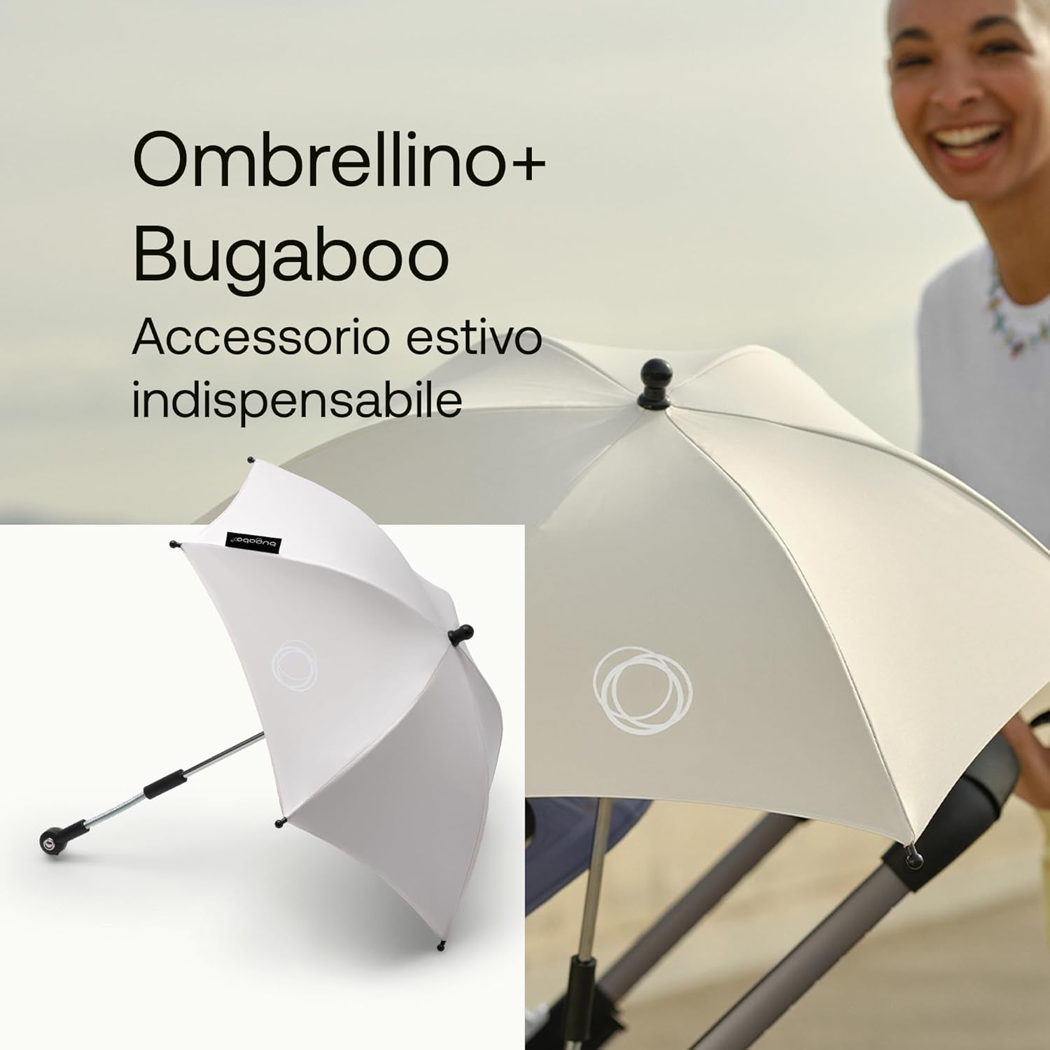 Ombrellino parasole Bugaboo+, fresh white - immagine 2