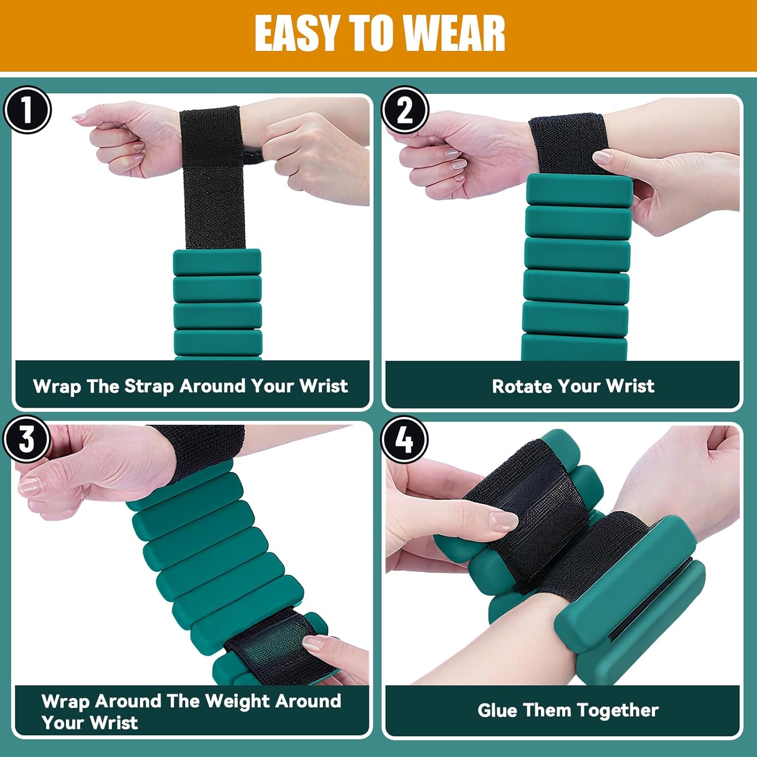 2 Pezzi Polsiere e Cavigliere Regolabili con Pesi - immagine 5