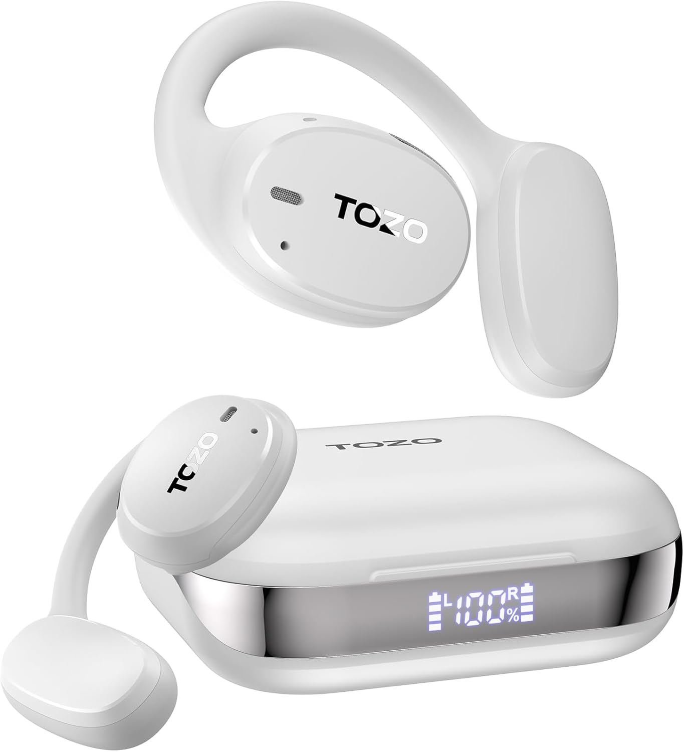 Tozo OpenEgo Cuffie Bluetooth 5.3 Ultraleggere, Bianco - immagine 1