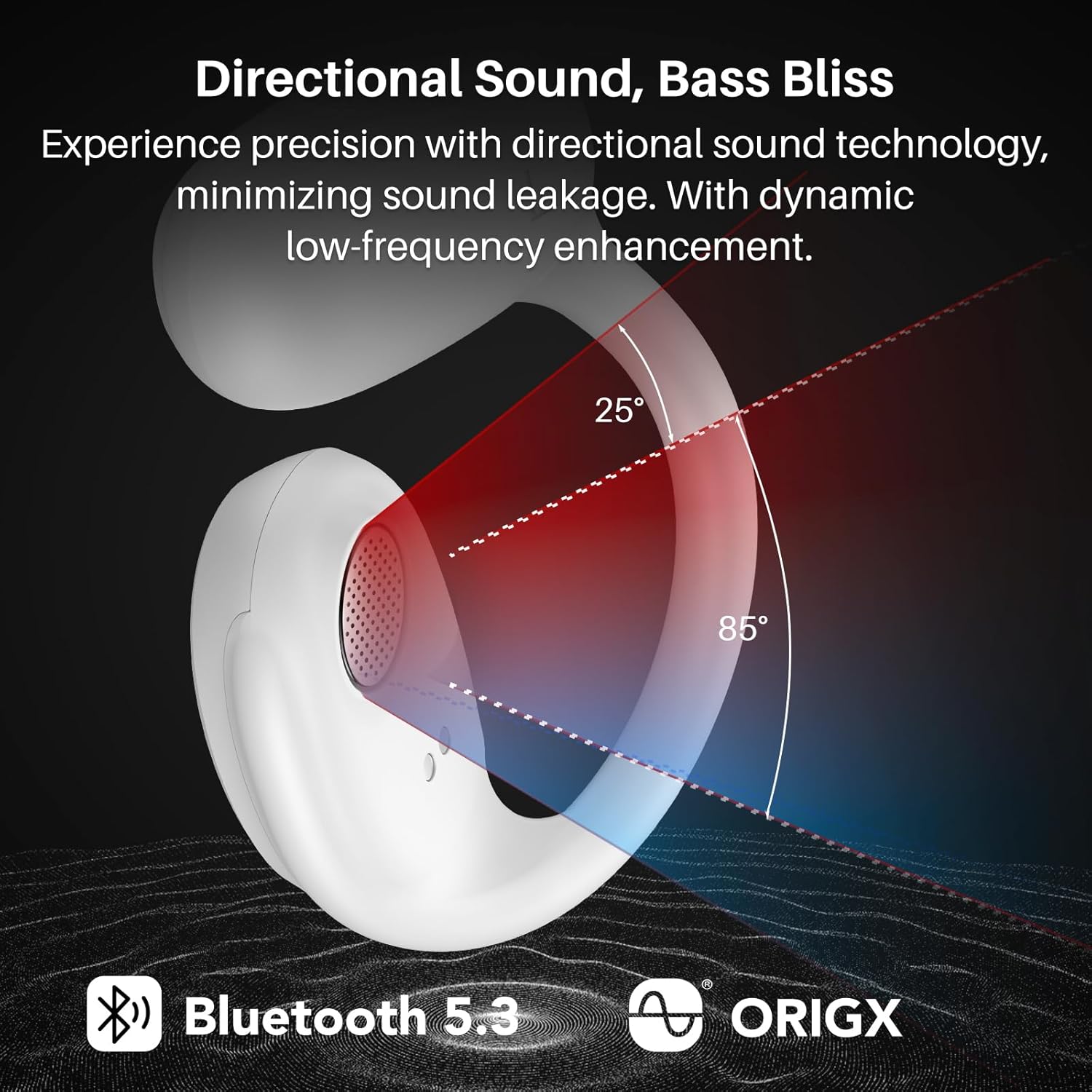 Tozo OpenEgo Cuffie Bluetooth 5.3 Ultraleggere, Bianco - immagine 2