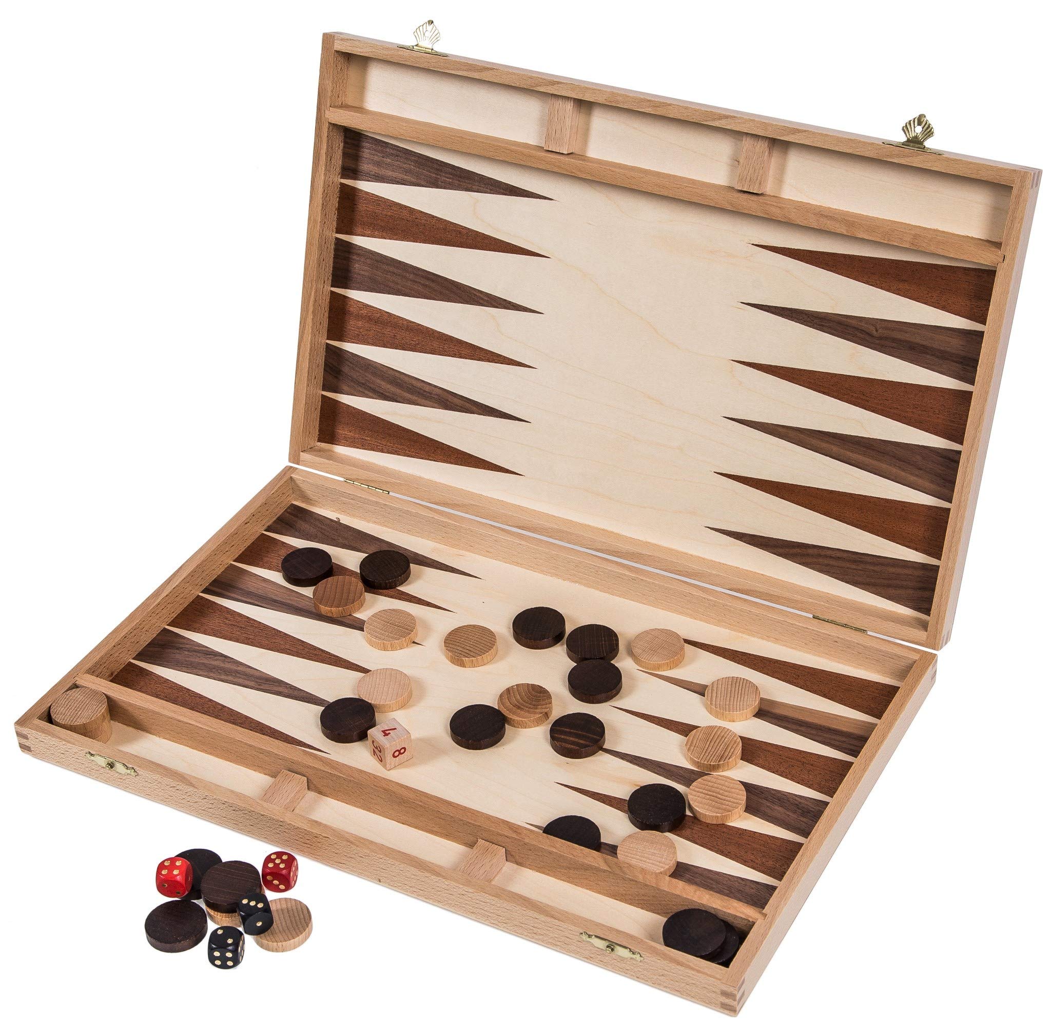 SQUARE - Backgammon in Legno Intarsiato 40x24.5 cm
