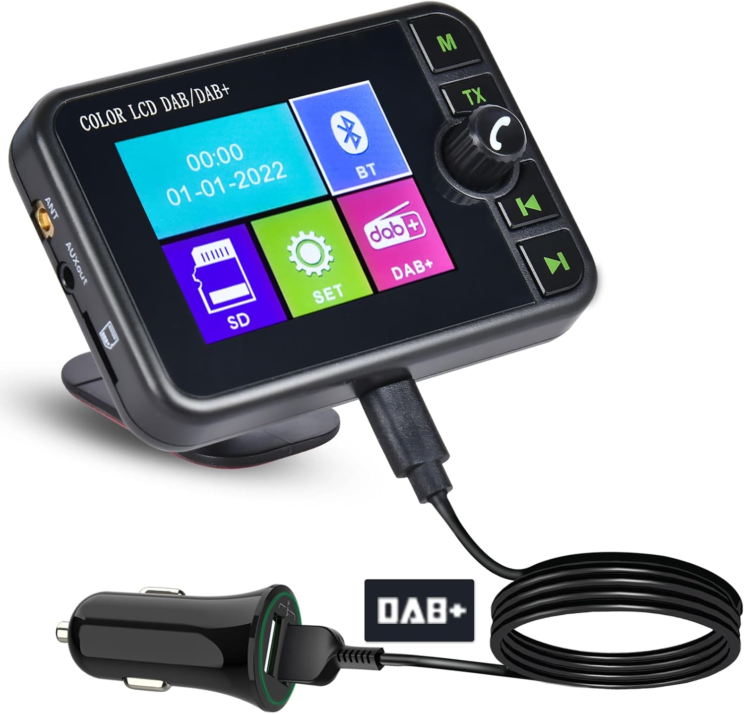 DAB Adattatore per Autoradio 2.4'' LCD Portatile - immagine 1