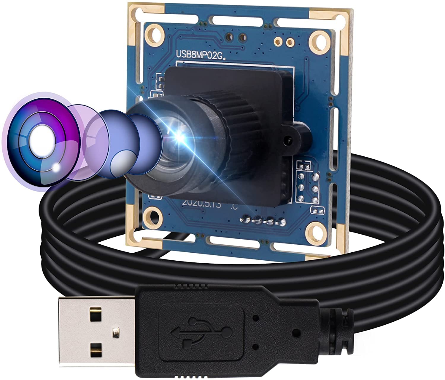 G Webcamera - Modulo Fotocamera USB 8 MP con IMX179