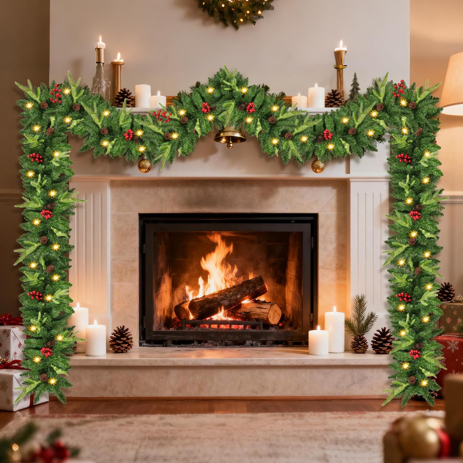 Ghirlanda Natalizia Artificiale 2.7M con 30 Luci LED - immagine 2