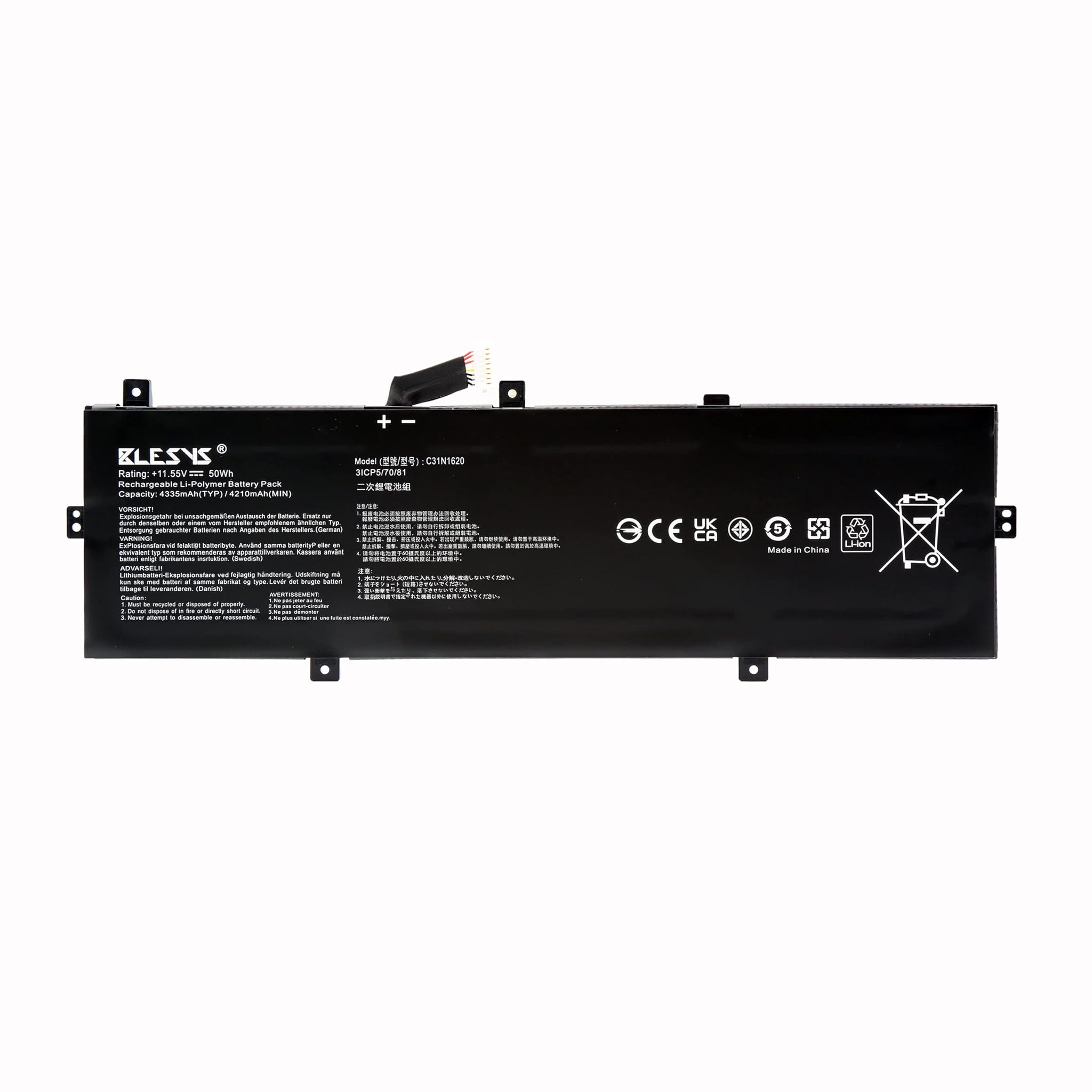 Blesys C31N1620 Batteria 11.55V 50Wh per ASUS Zenbook/PRO