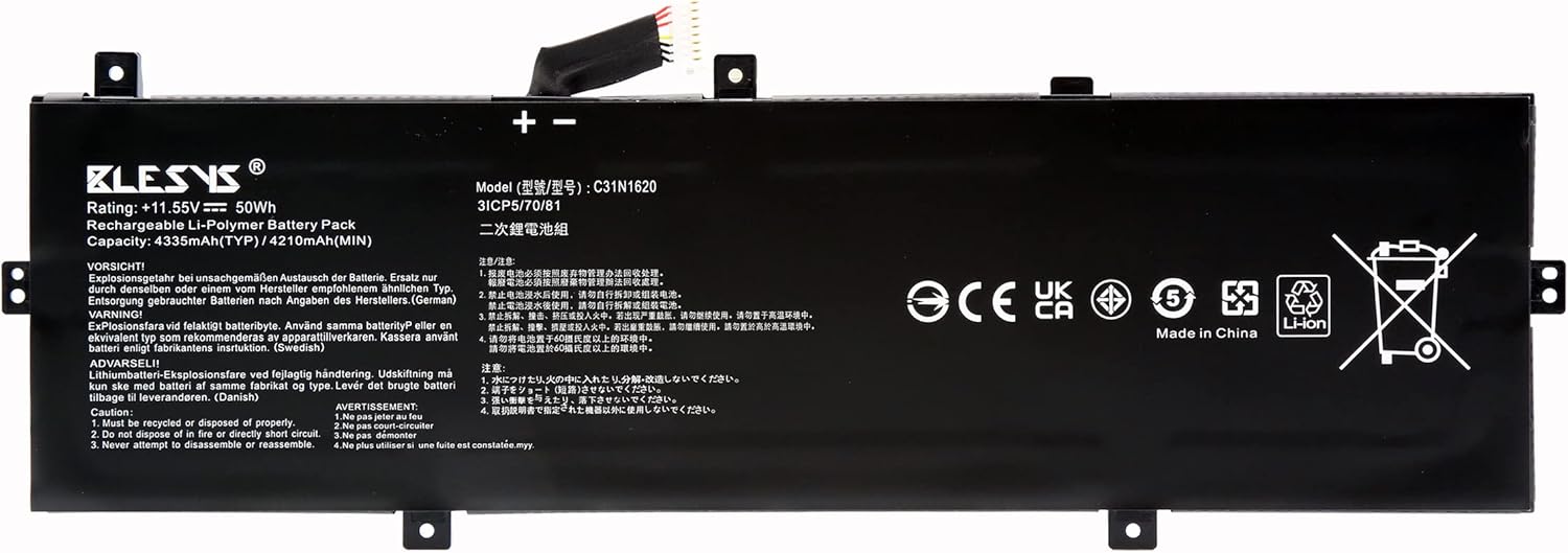 Blesys C31N1620 Batteria 11.55V 50Wh per ASUS Zenbook/PRO - immagine 1