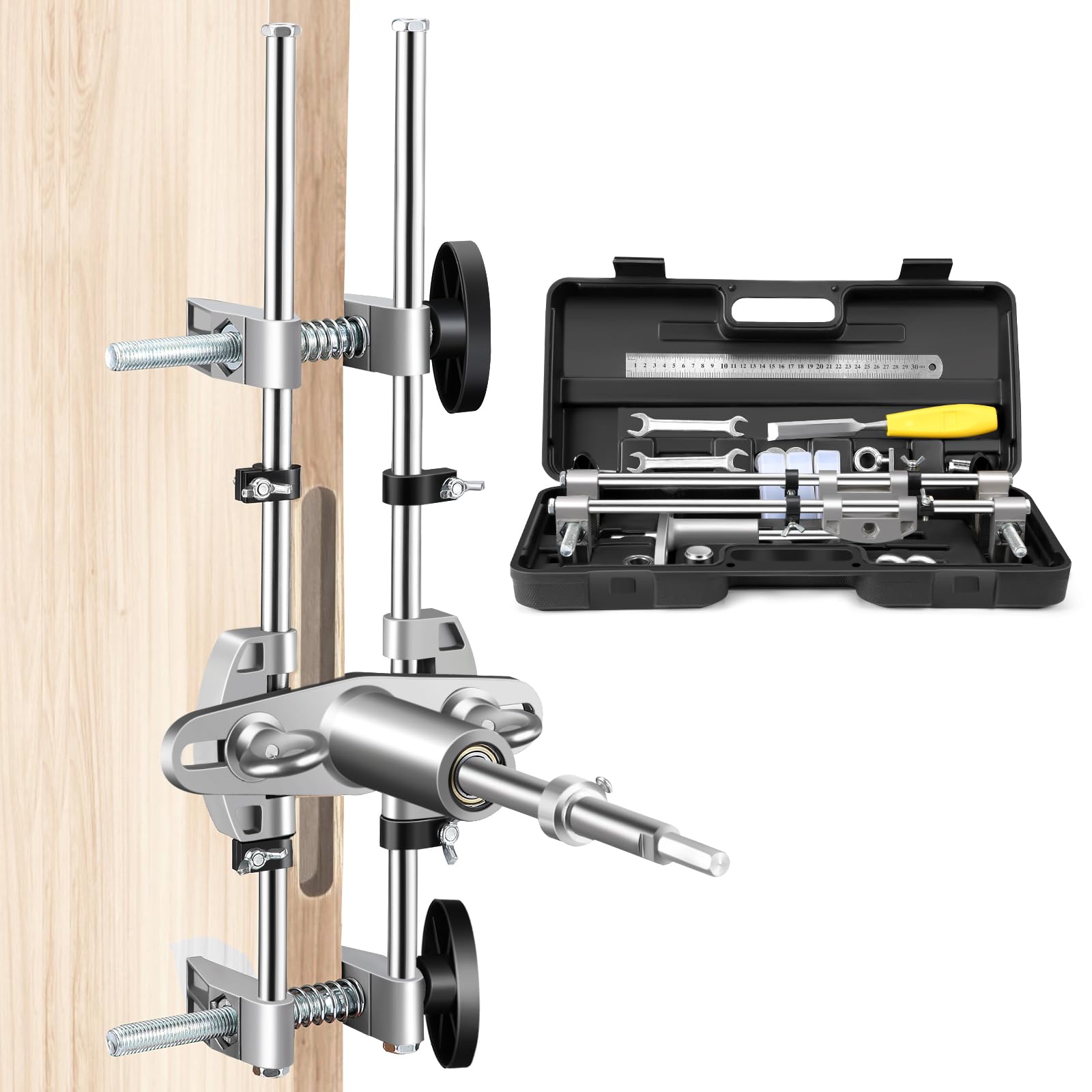 Kit Mortasatrice per Serratura Porta con Frese Acciaio