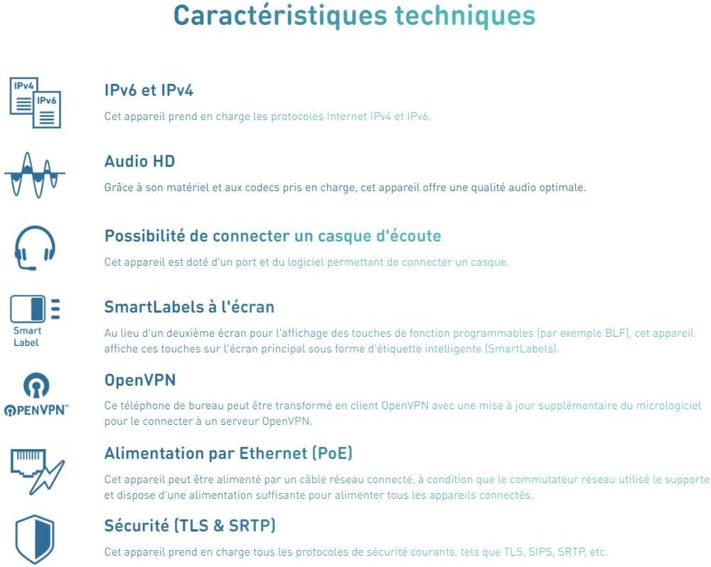 Snom D140 Telefono VoIP Fisso per Centralino, Grigio Ardesia - immagine 7