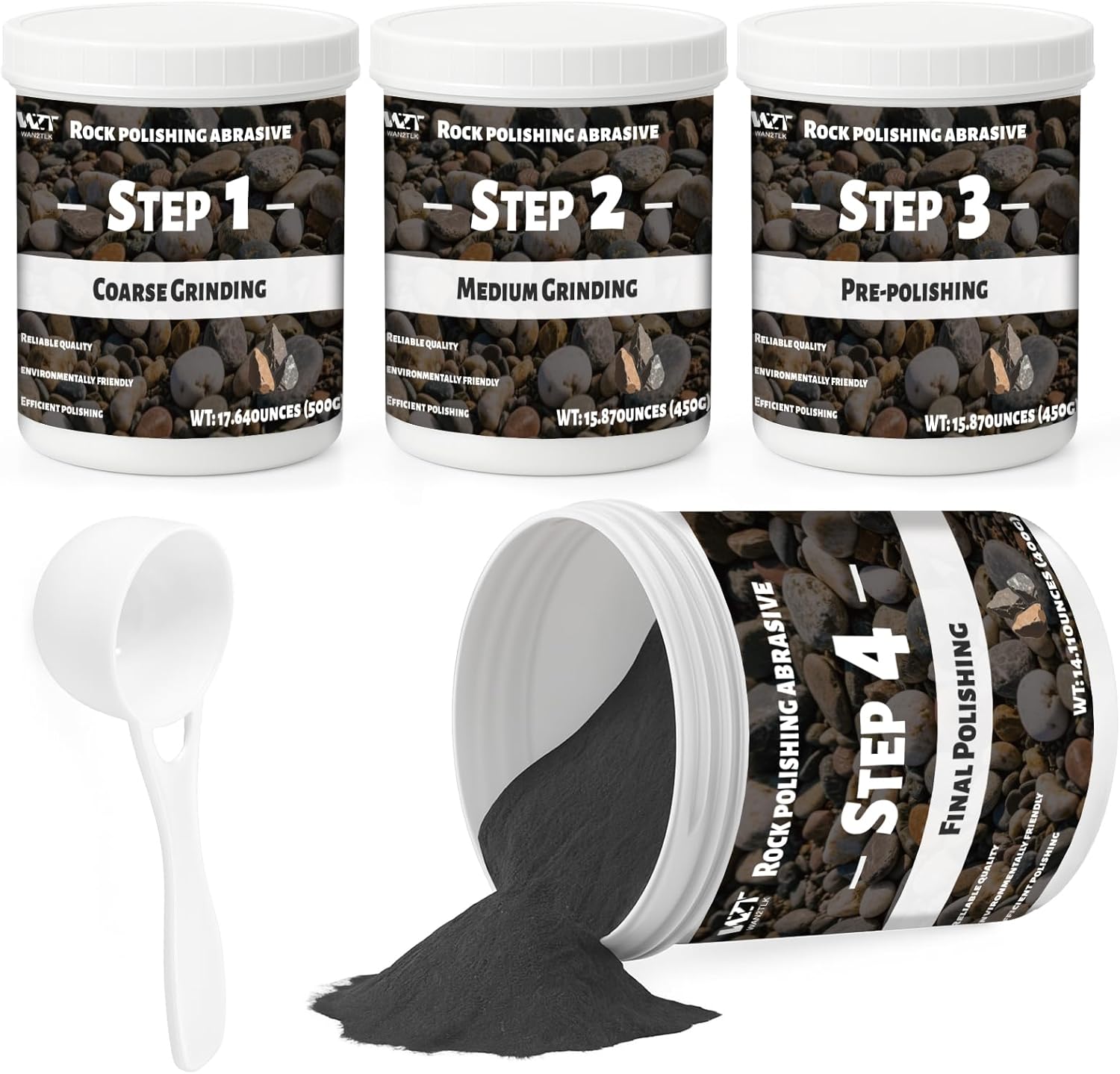 Wan2tlk Rock Tumbler Grit and Polish Refill Kit 2 kg - immagine 1