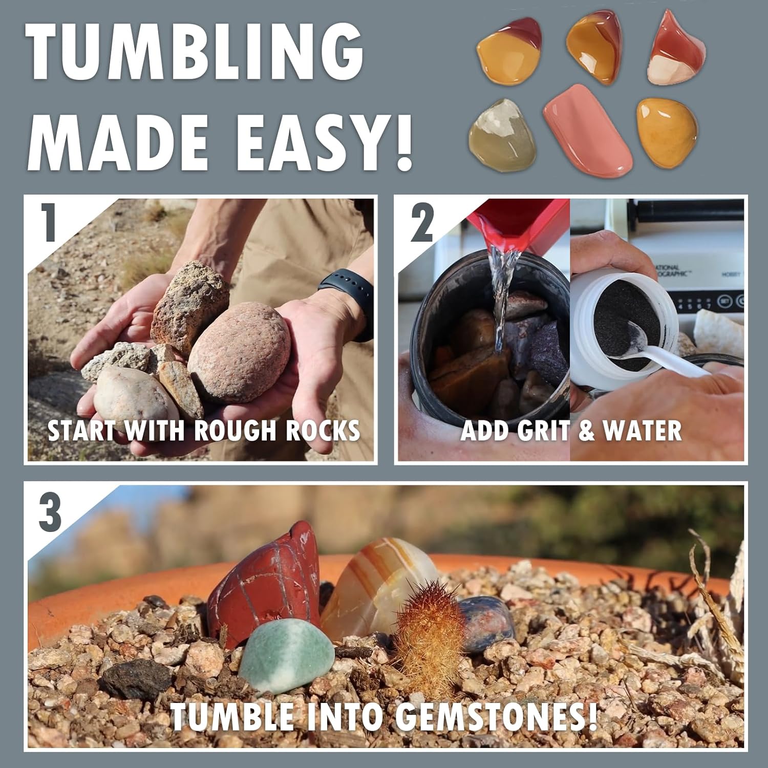 Wan2tlk Rock Tumbler Grit and Polish Refill Kit 2 kg - immagine 4