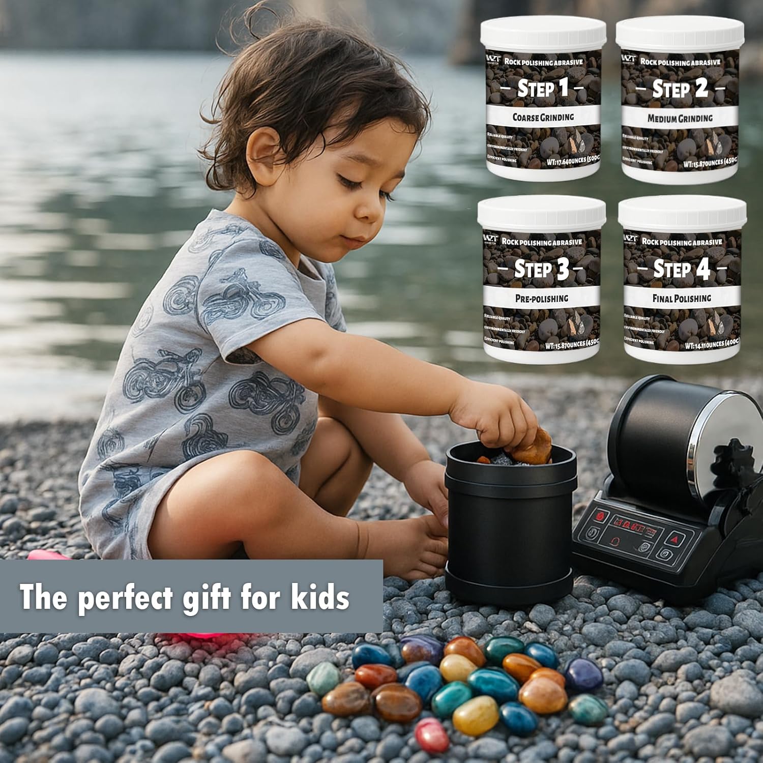 Wan2tlk Rock Tumbler Grit and Polish Refill Kit 2 kg - immagine 6