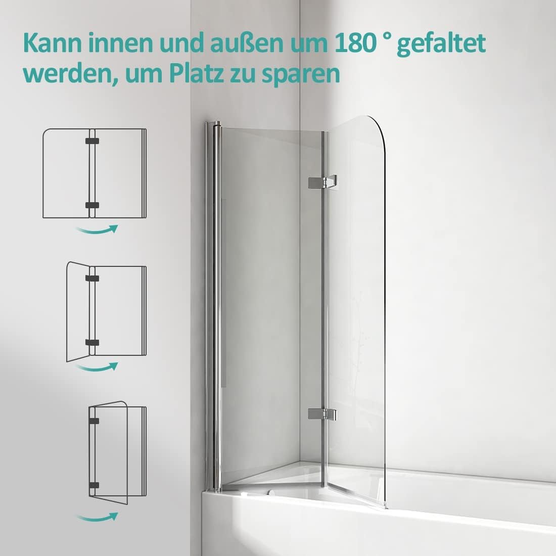 Emke Pannello Doccia per Vasca da Bagno 100x140 cm - immagine 3