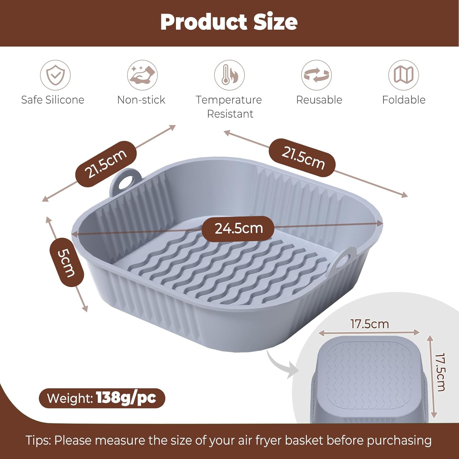 Diboniur Teglia per Friggitrice ad Aria 5-8L (2 Pezzi) - immagine 2