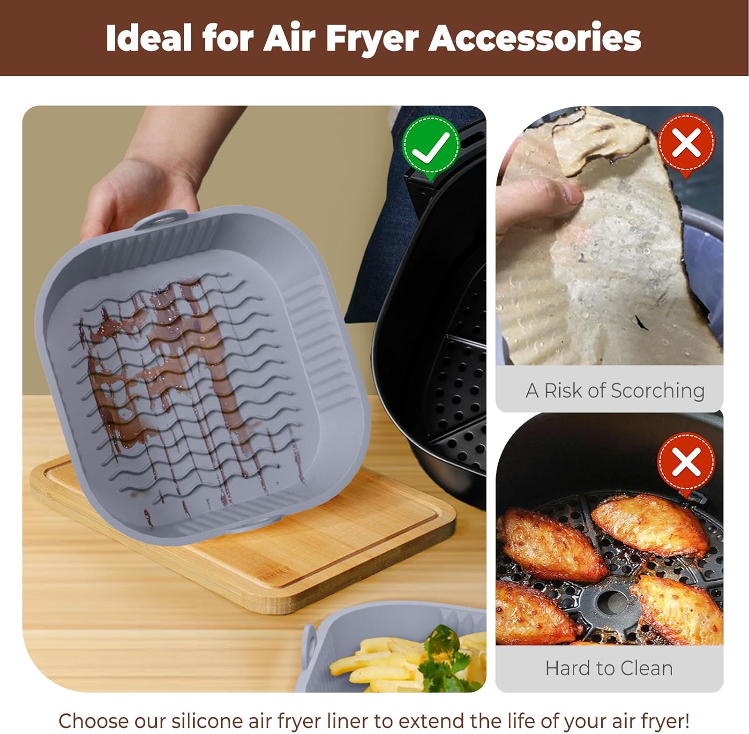 Diboniur Teglia per Friggitrice ad Aria 5-8L (2 Pezzi) - immagine 6