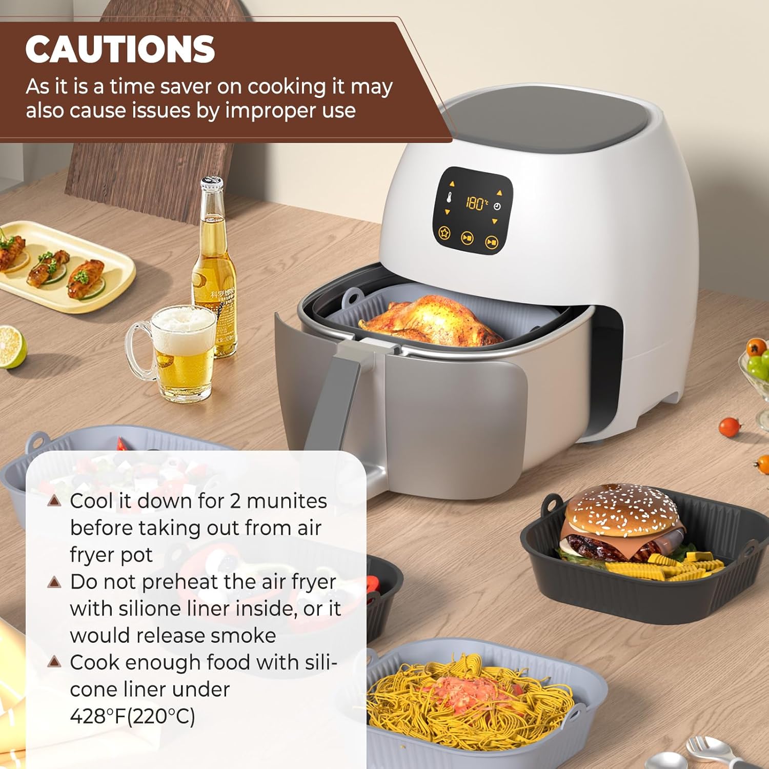 Diboniur Teglia per Friggitrice ad Aria 5-8L (2 Pezzi) - immagine 7