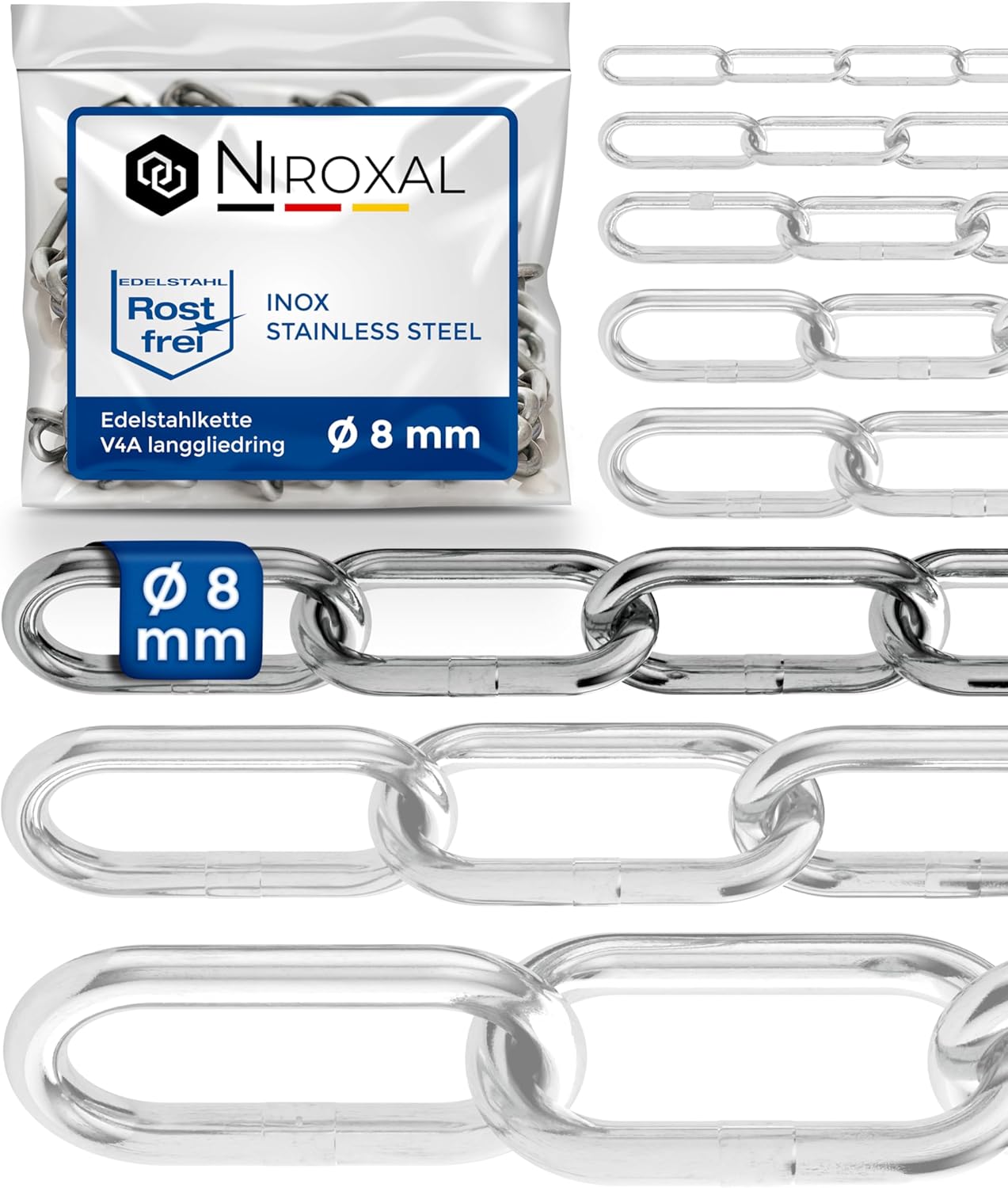 Nietfullthings Catena in Acciaio Inox V4A 6m - immagine 1