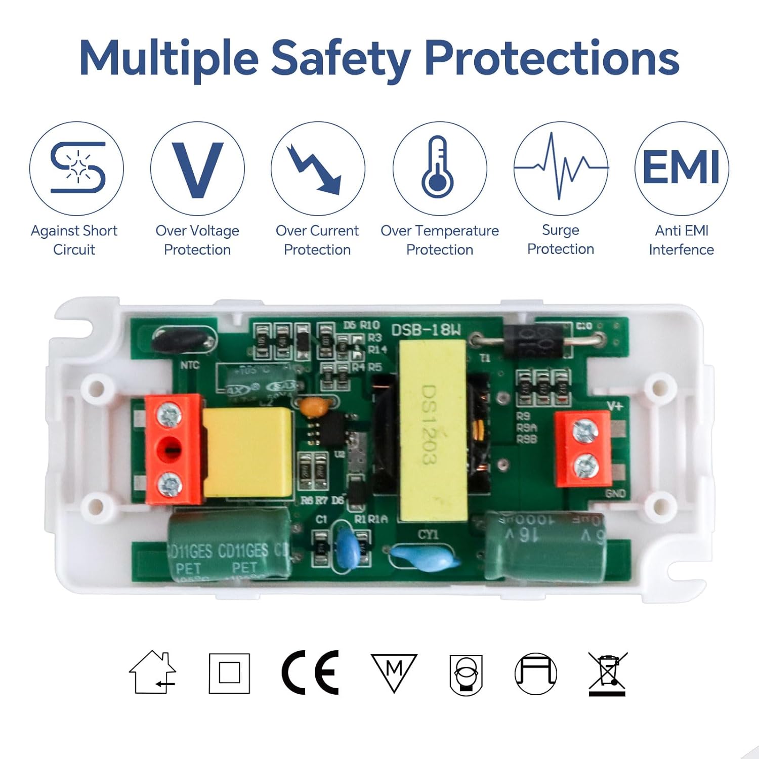 18W Trasformatore LED da 240V a 12V 1.5A - immagine 4
