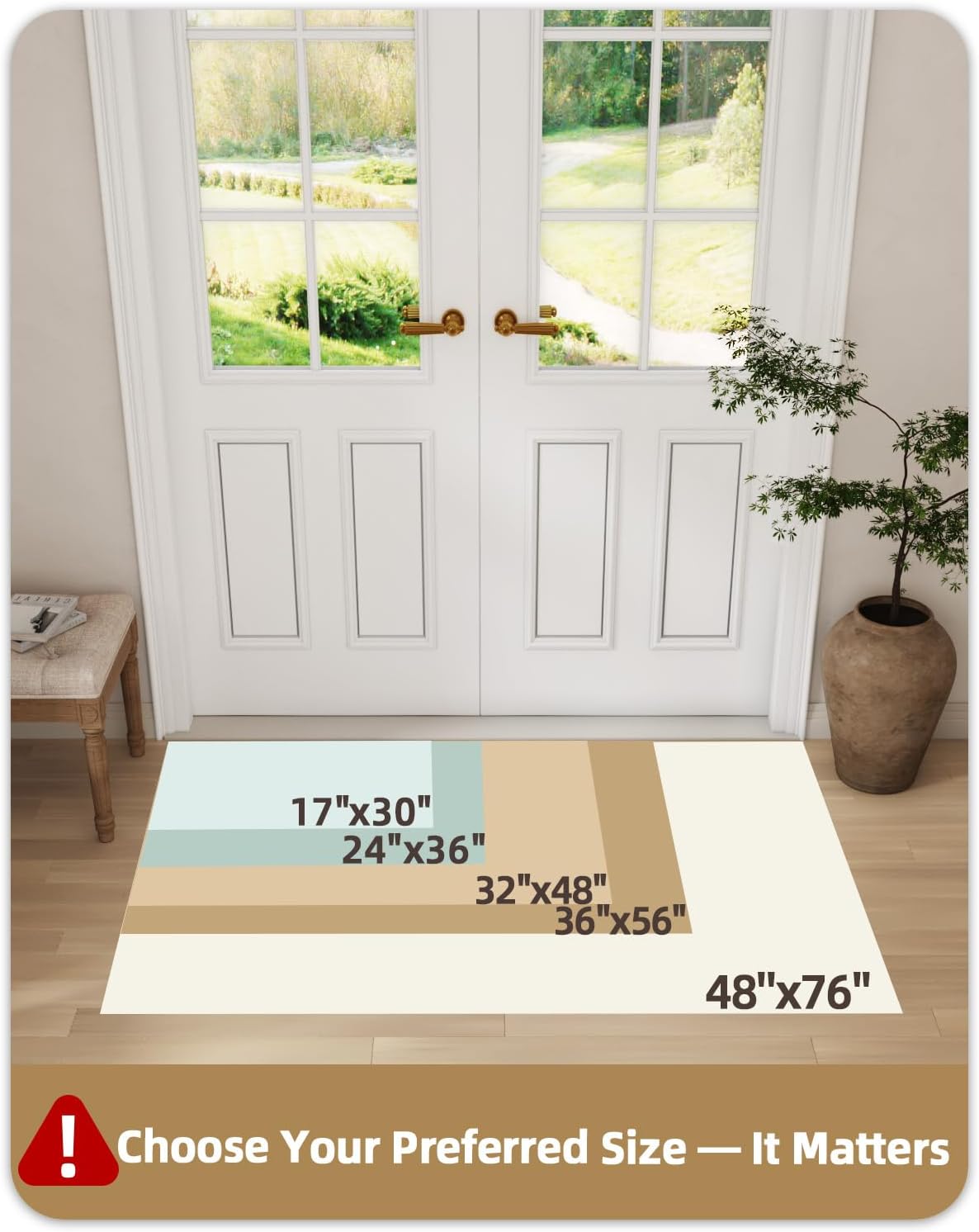 Color&geometry Zerbino Ingresso Antiscivolo 92x142cm, Kaki - immagine 8