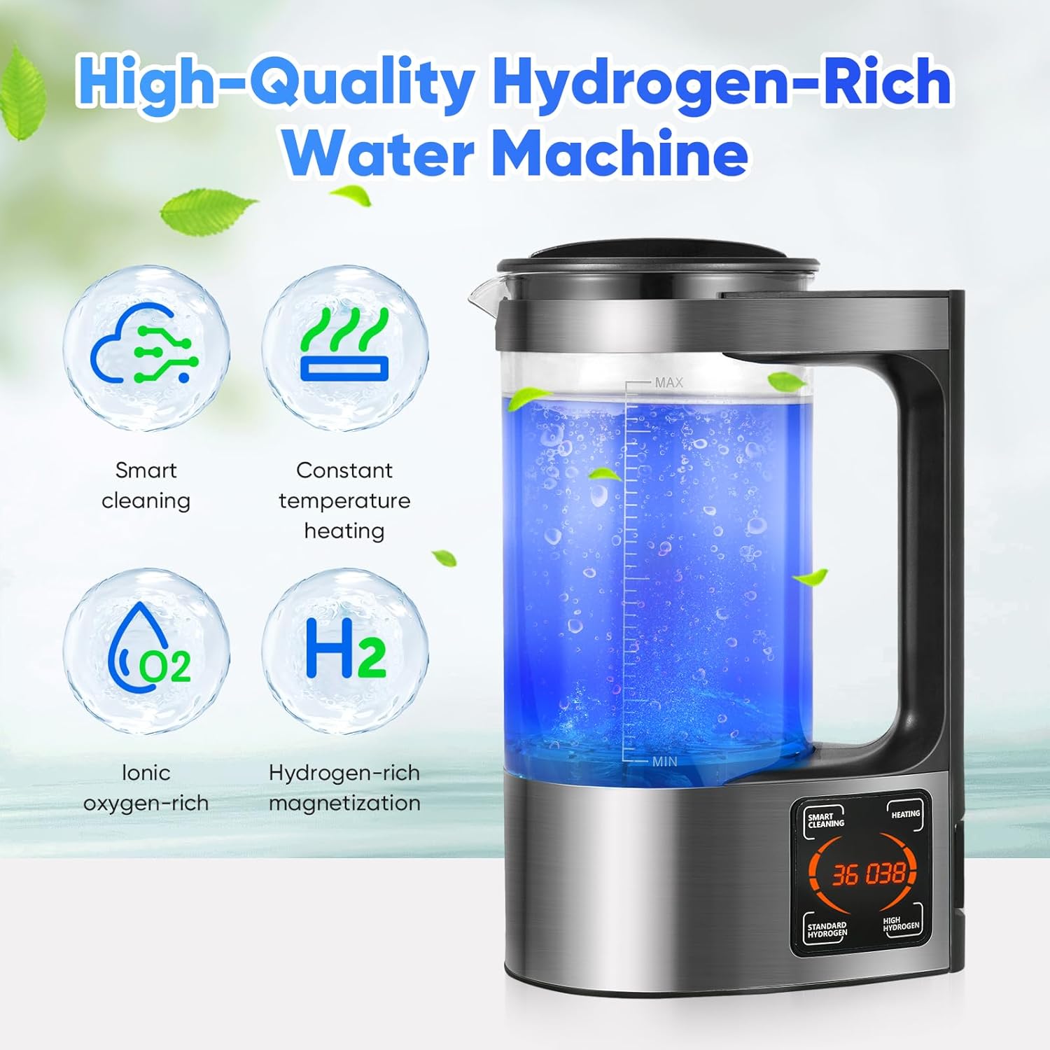 Jradse Generatore Acqua Idrogenata 2L Portatile - immagine 2