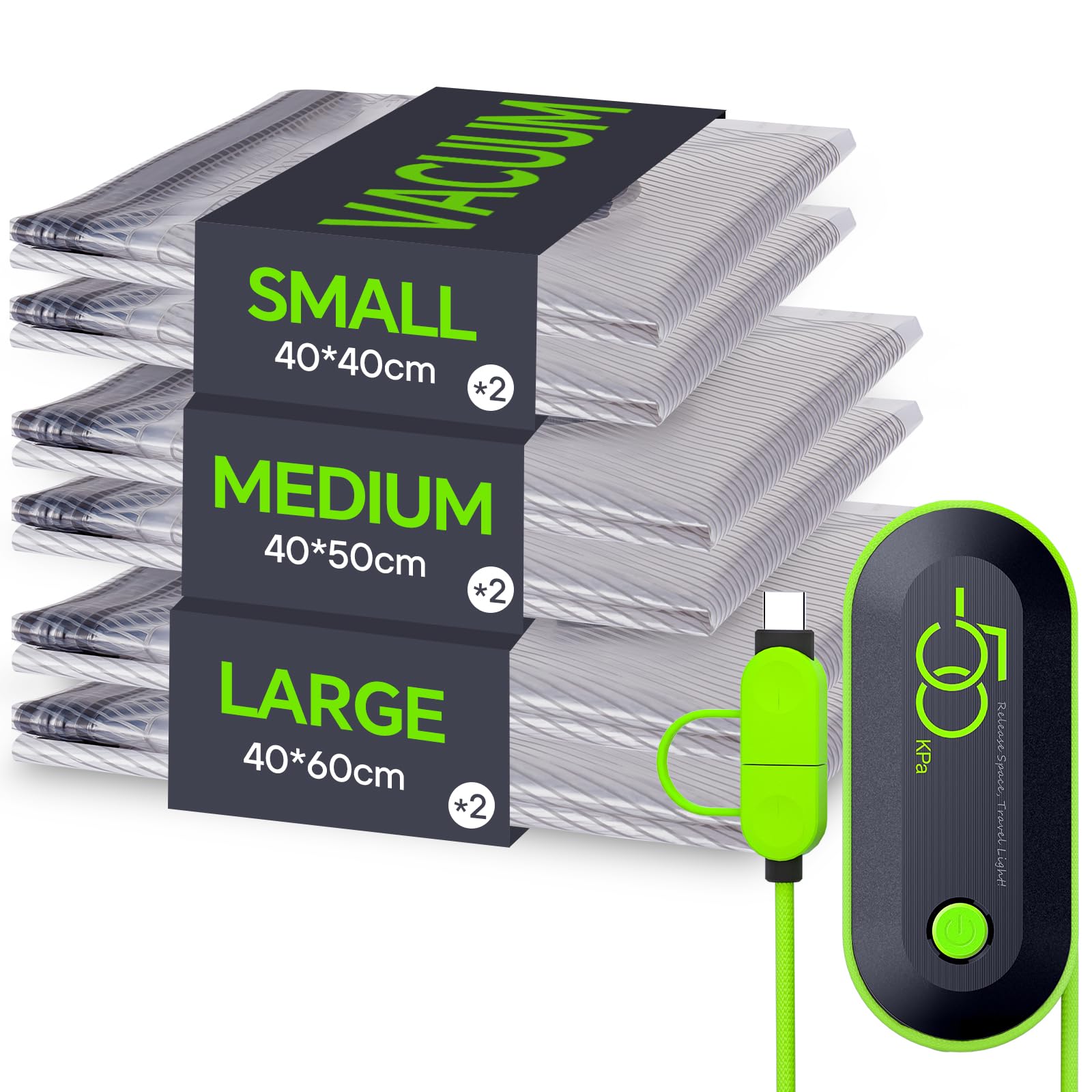 Sacchetti Sottovuoto Vestiti Viaggio con Pompa USB