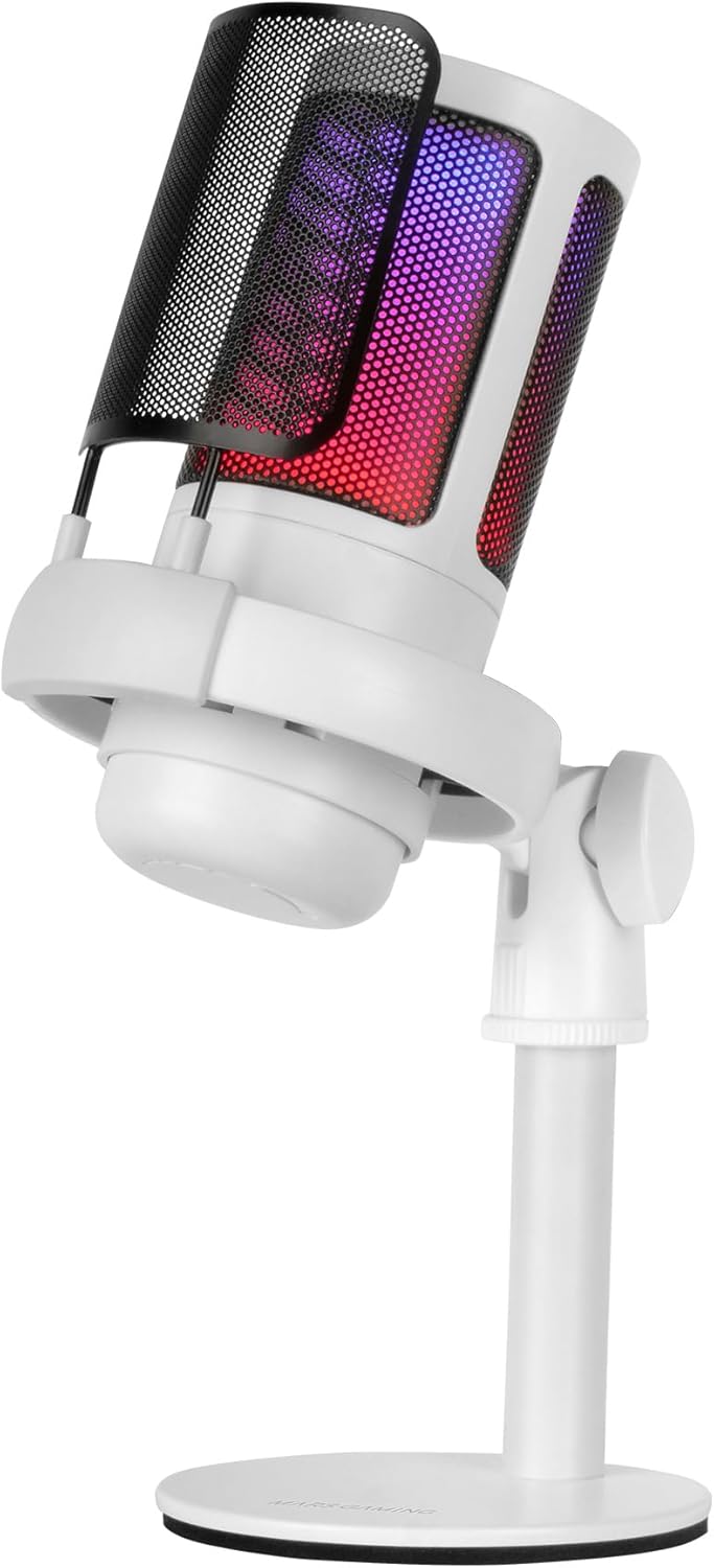 Mars Gaming MMIC-SE - Microfono da Studio ARGB, Bianco - immagine 1