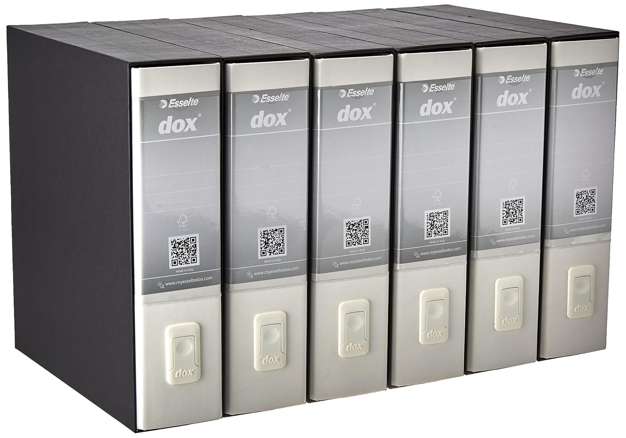 Esselte Dox 1 Raccoglitore a Leva D8 A4, Bianco (6 Pezzi)