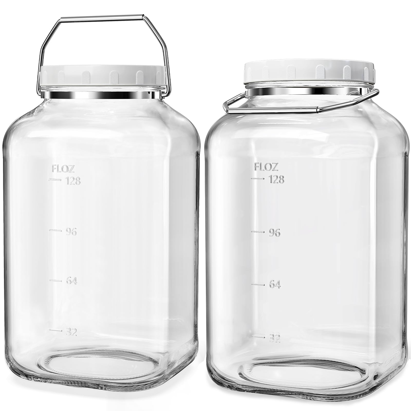 Confezione 2 Barattoli Vetro Grandi 5,7L con Coperchio