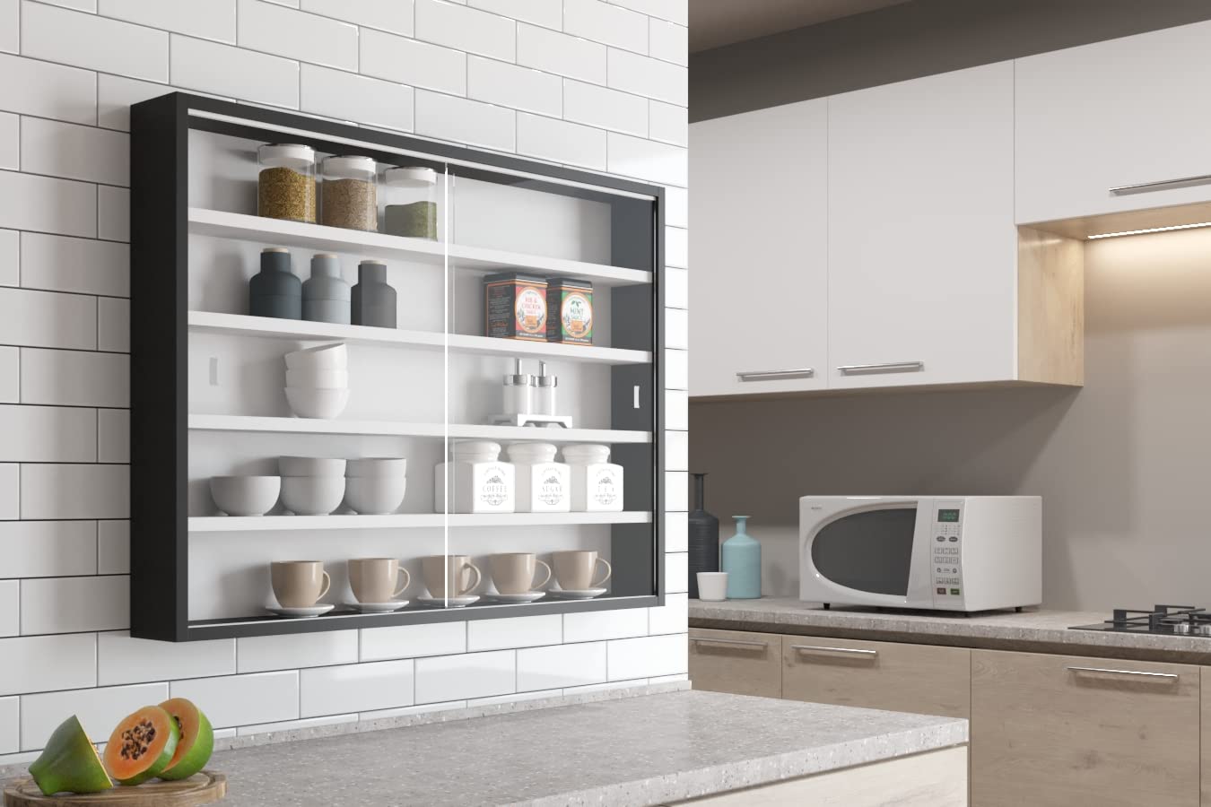 Inter Link Espositore da Parete Collecty Nero/Bianco