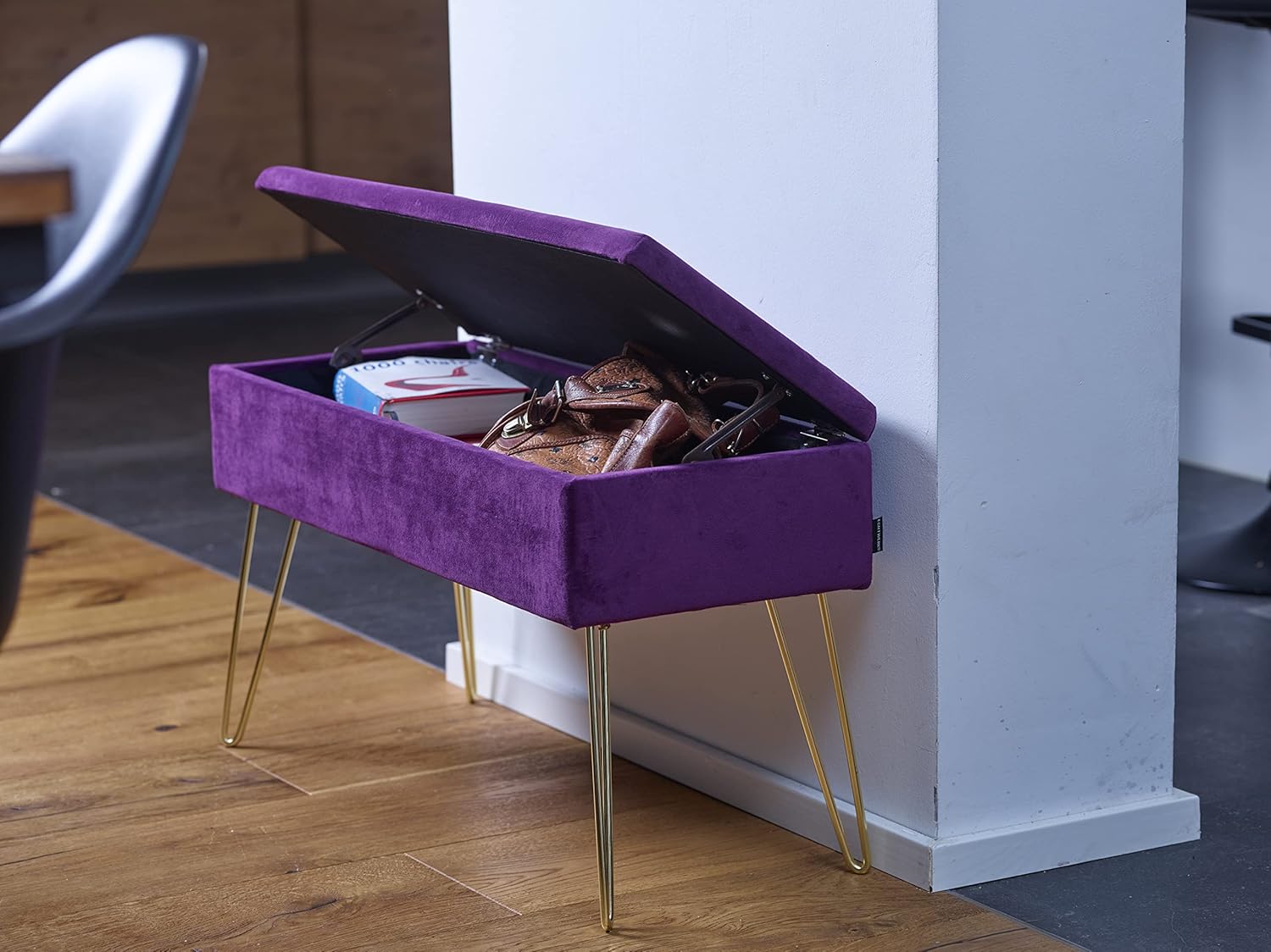 ECHTWERK Panca Scarlett, Misto Poliestere, Bacca, 75 x 30 x 42 cm - immagine 6