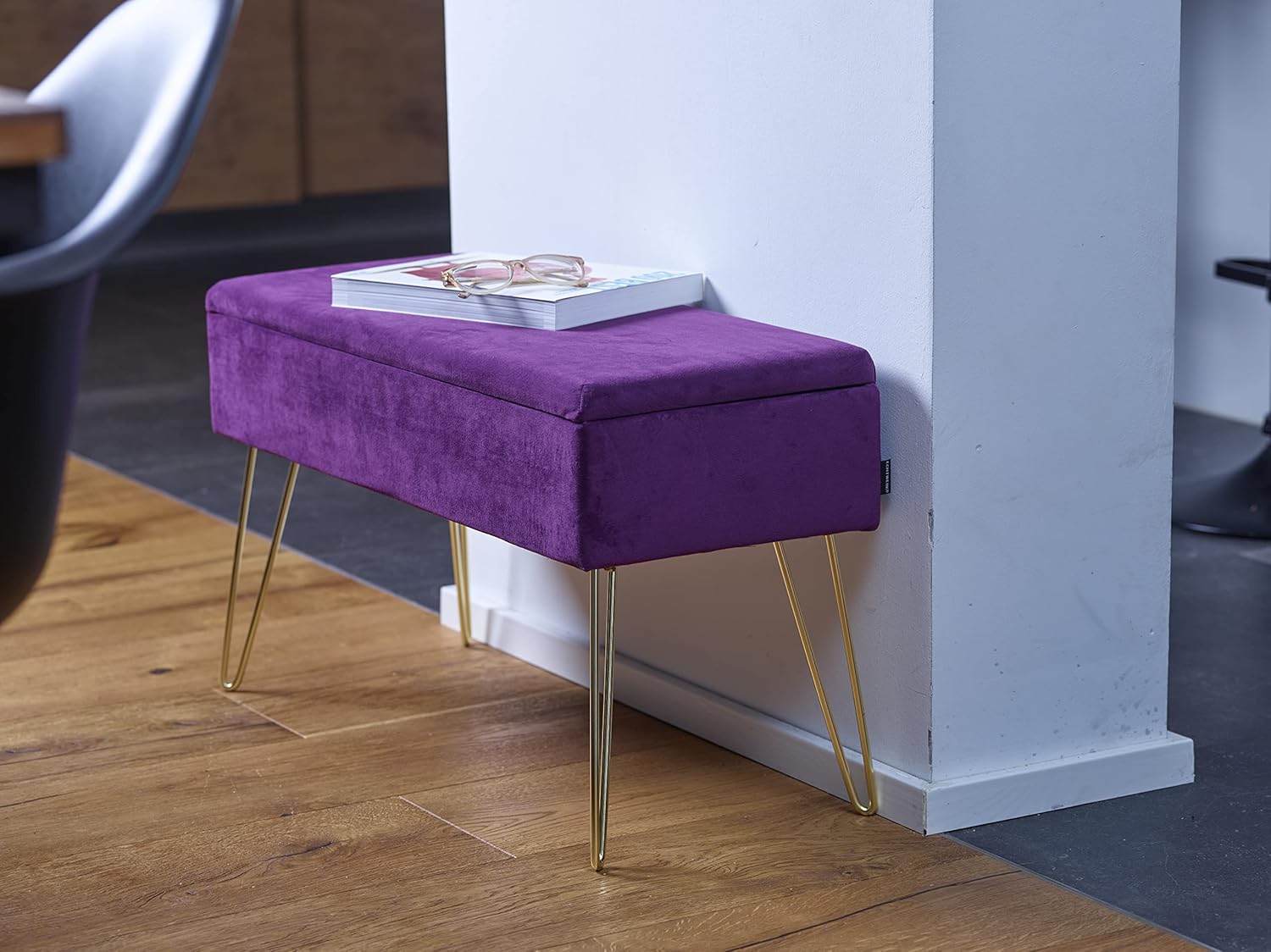 ECHTWERK Panca Scarlett, Misto Poliestere, Bacca, 75 x 30 x 42 cm - immagine 9