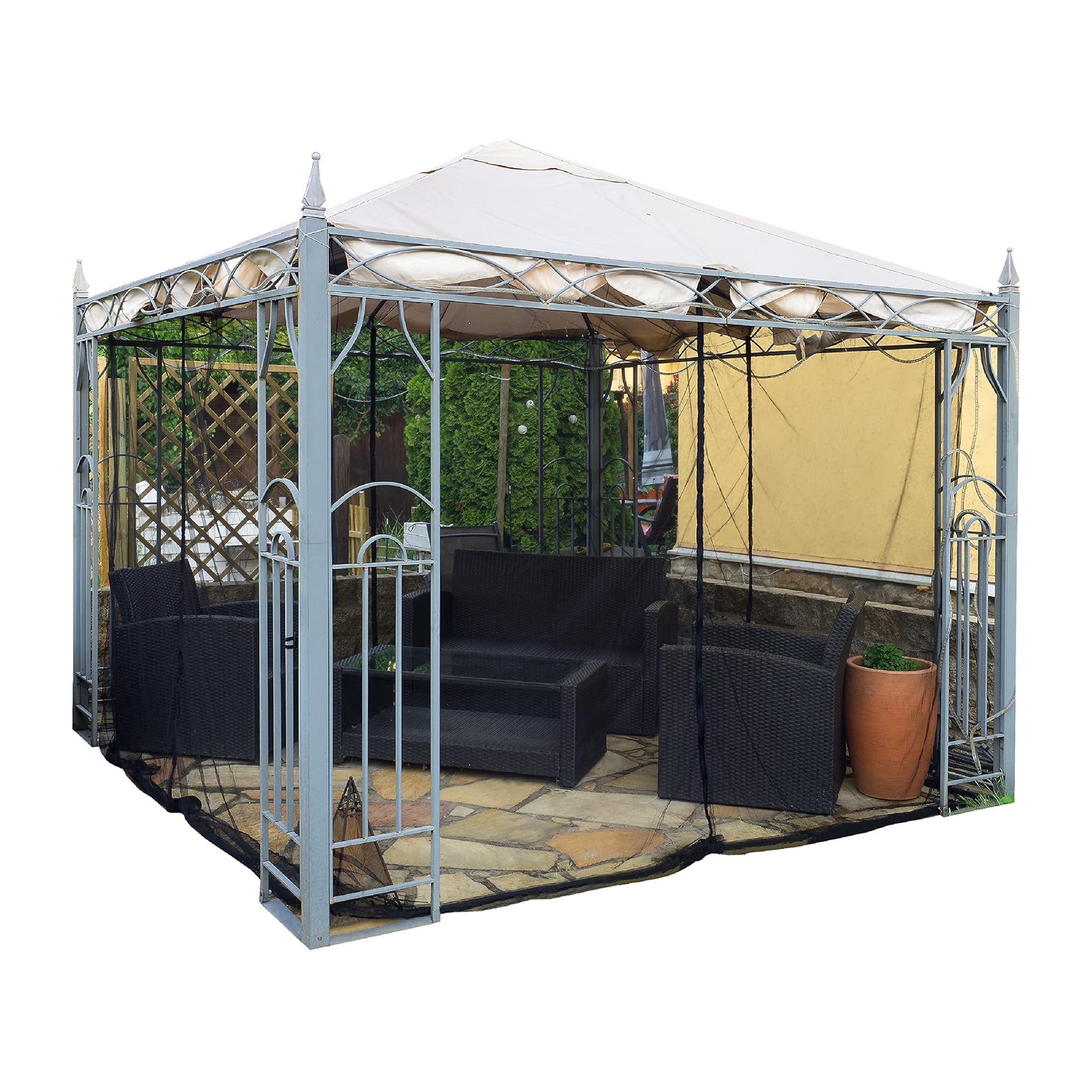 Zanzariera a Scatola per Gazebo 300 x 300, Nera