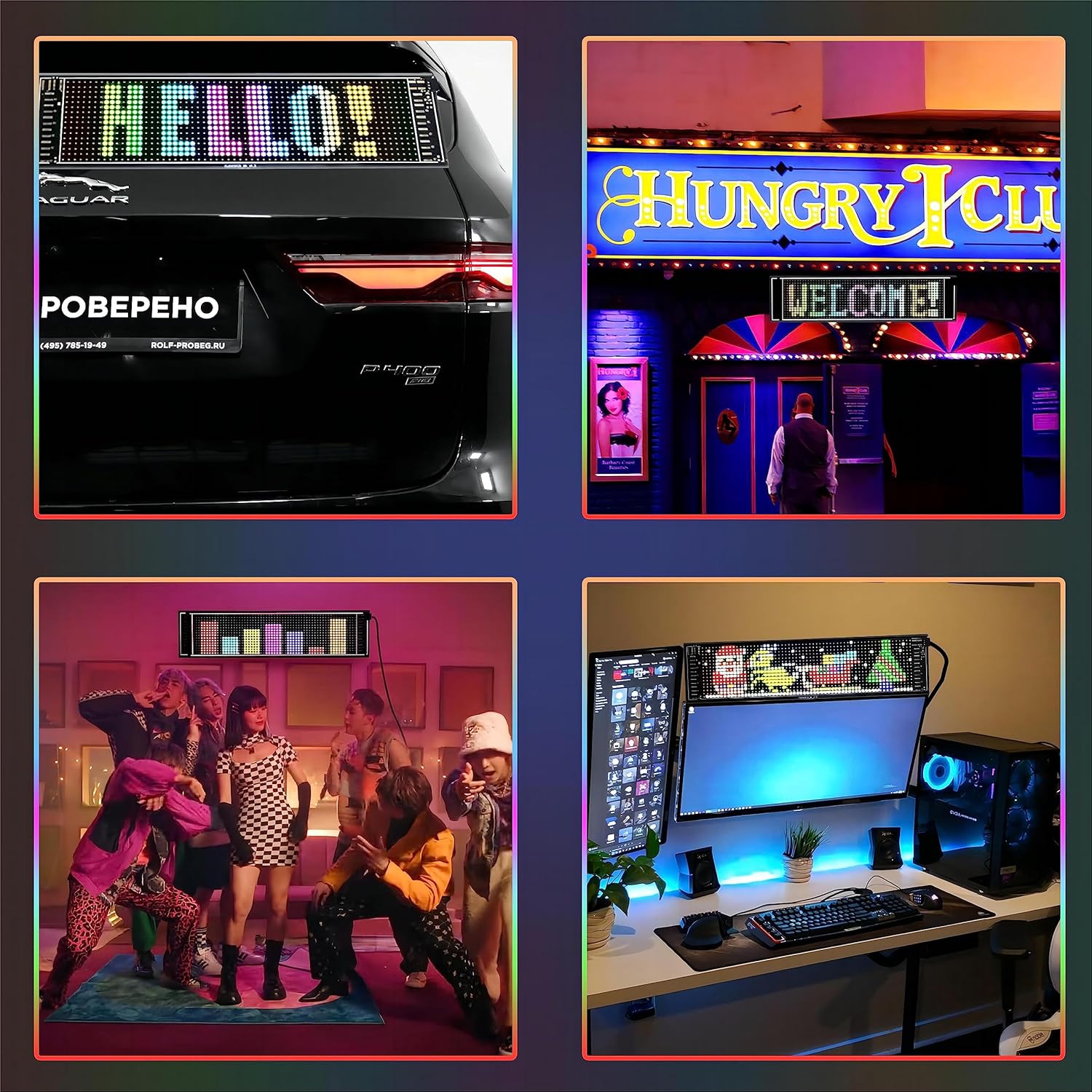 Jdvootd Cartello LED Programmabile 59x12cm - immagine 5