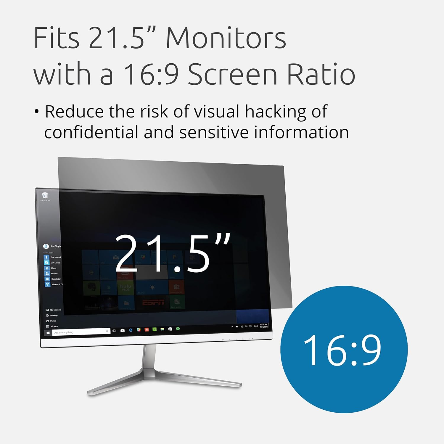 Kensington Filtro Privacy per Monitor 21,5" 16:9 - immagine 2