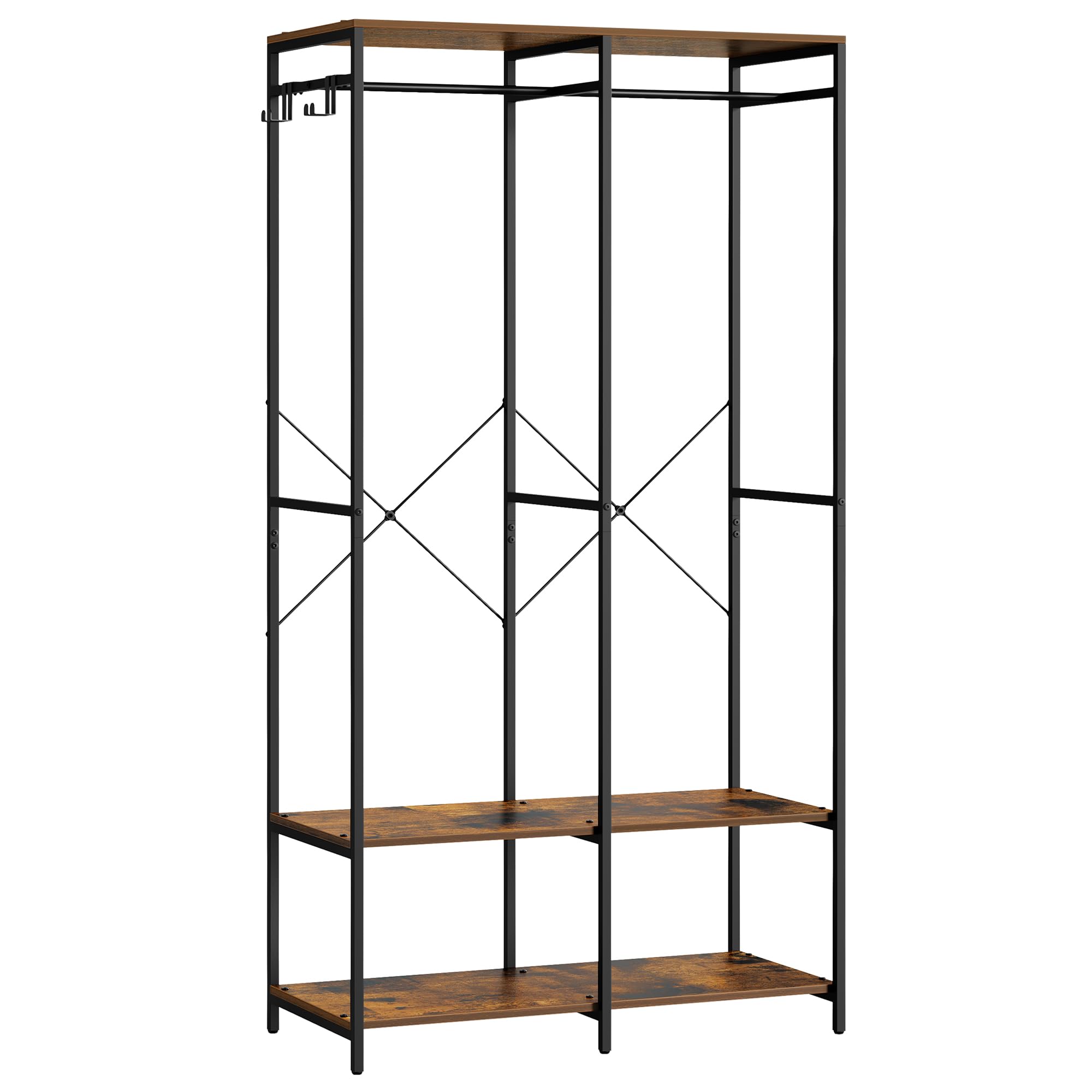 Songmics Armadio Portatile Pieghevole Marrone Vintage