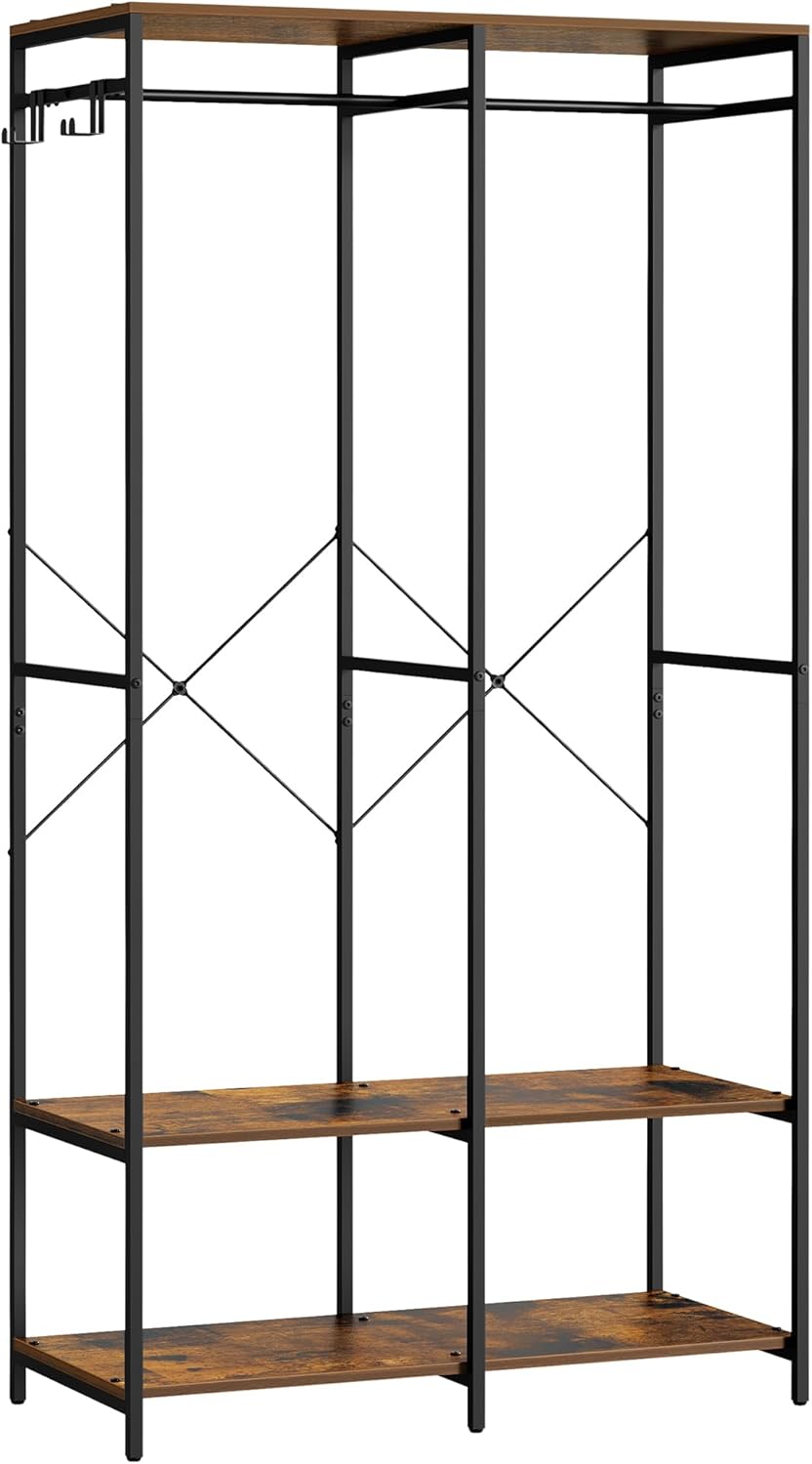 Songmics Armadio Portatile Pieghevole Marrone Vintage - immagine 1