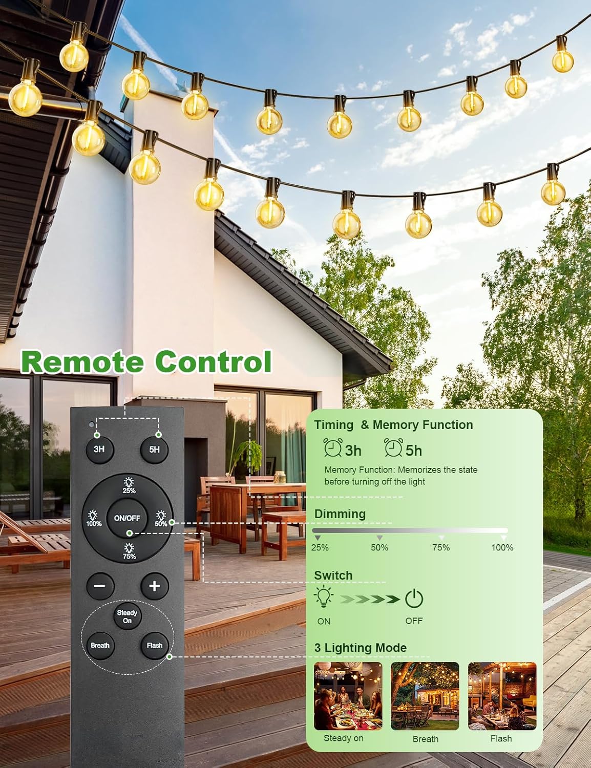 Fiflying Catena Luminosa Esterno 31.9M 45+2 G40 LED - immagine 4