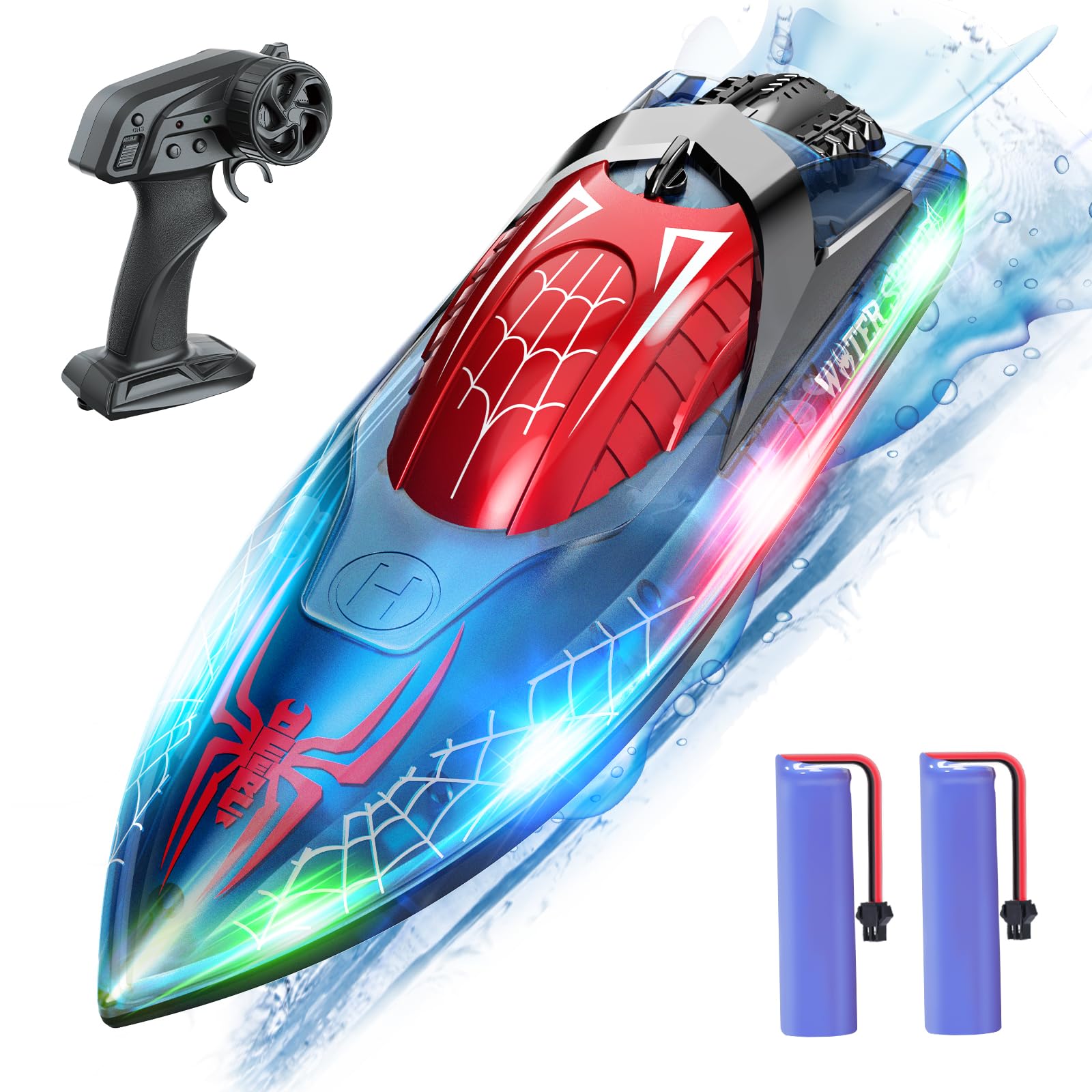 DEERC Spider Barca RC con Luce LED per Bambini