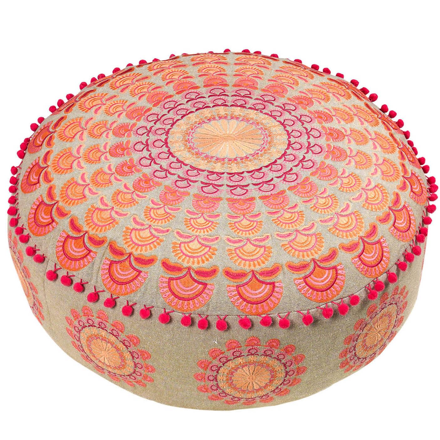 Mandala Life Art Fodera Cuscino Pavimento Rotondo Bohémien