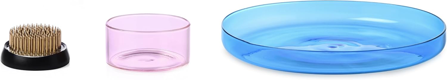 Ichendorf Milano Set 2 Vassoi in Vetro + Flower Frog Ottone - immagine 2