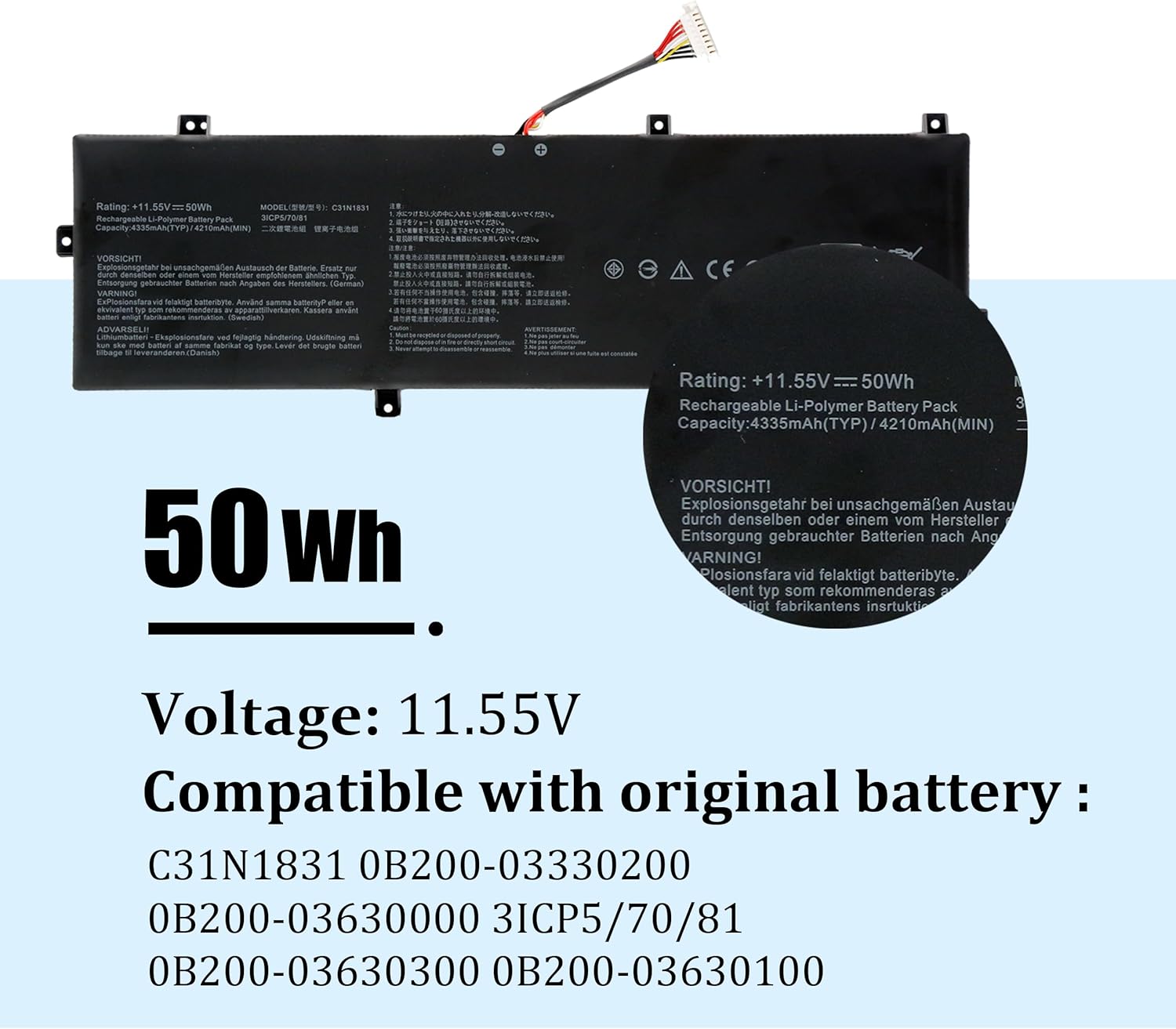 C31N1831 Batteria per ASUS PX574FA - immagine 2