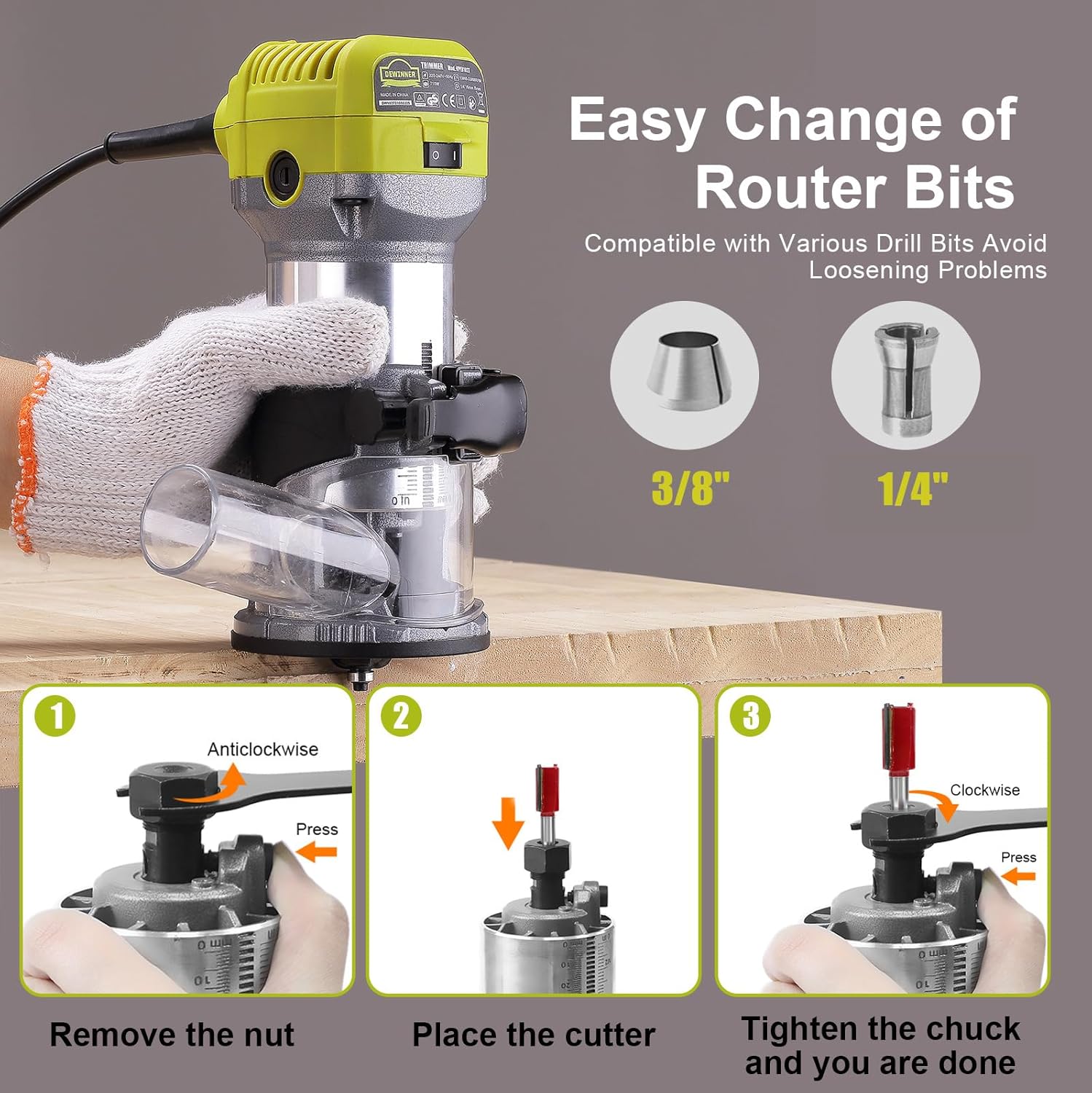 Dewinner Rifilatore Fresatrice Verticale Legno 7100W - immagine 3